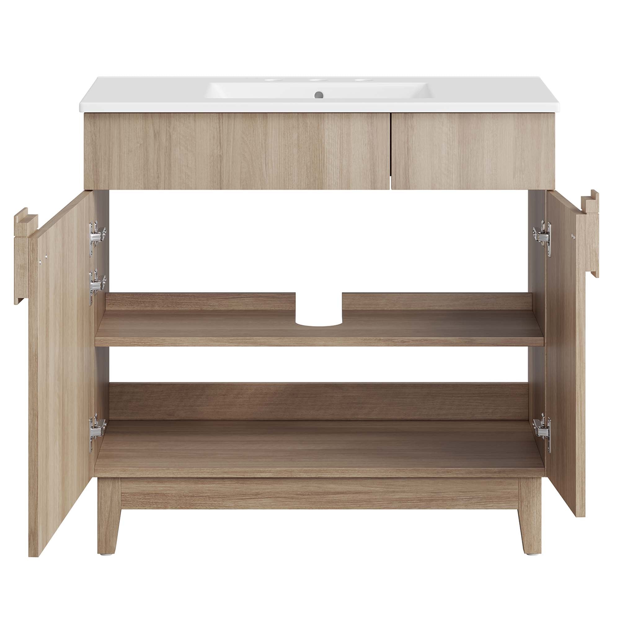 Miles 36" Bathroom Vanity, White Oak