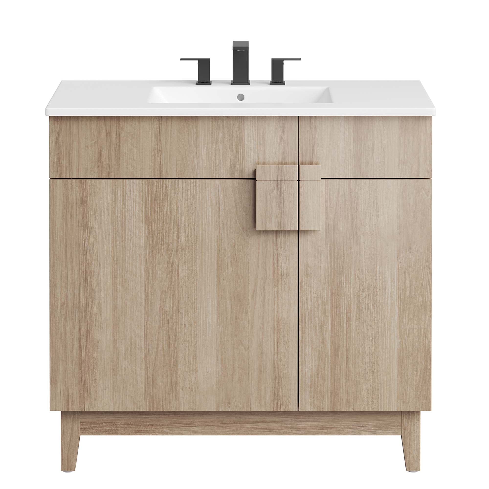 Miles 36" Bathroom Vanity, White Oak