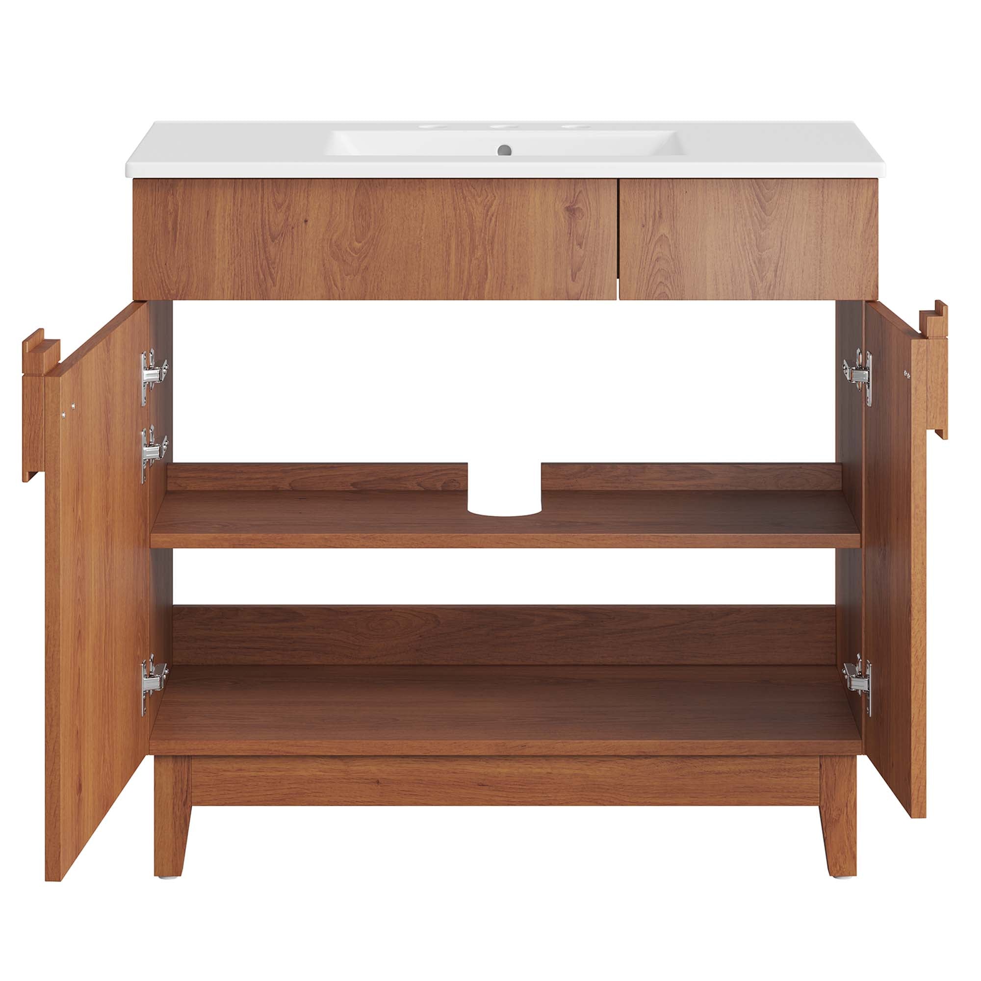 Miles 36" Bathroom Vanity, White Walnut