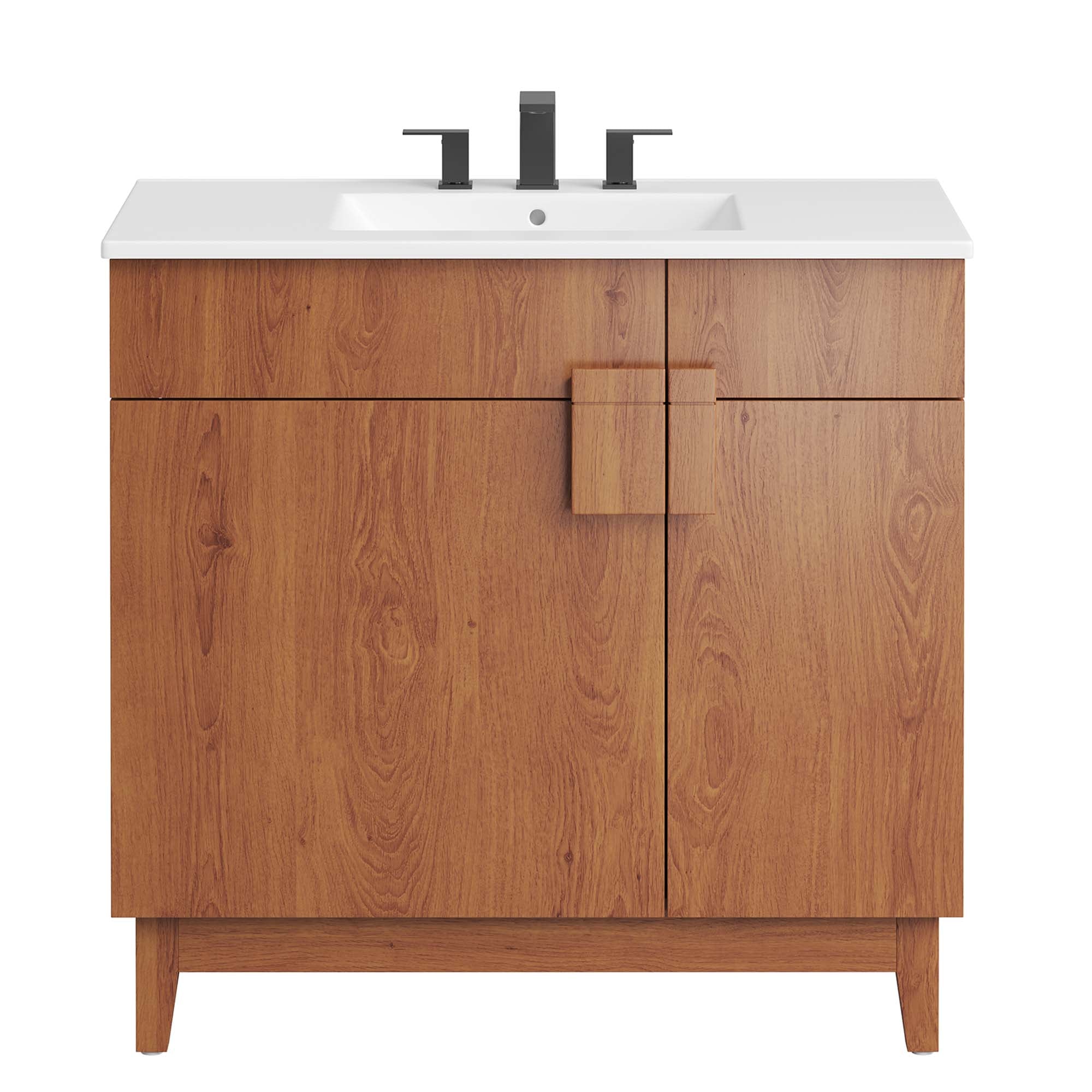 Miles 36" Bathroom Vanity, White Walnut