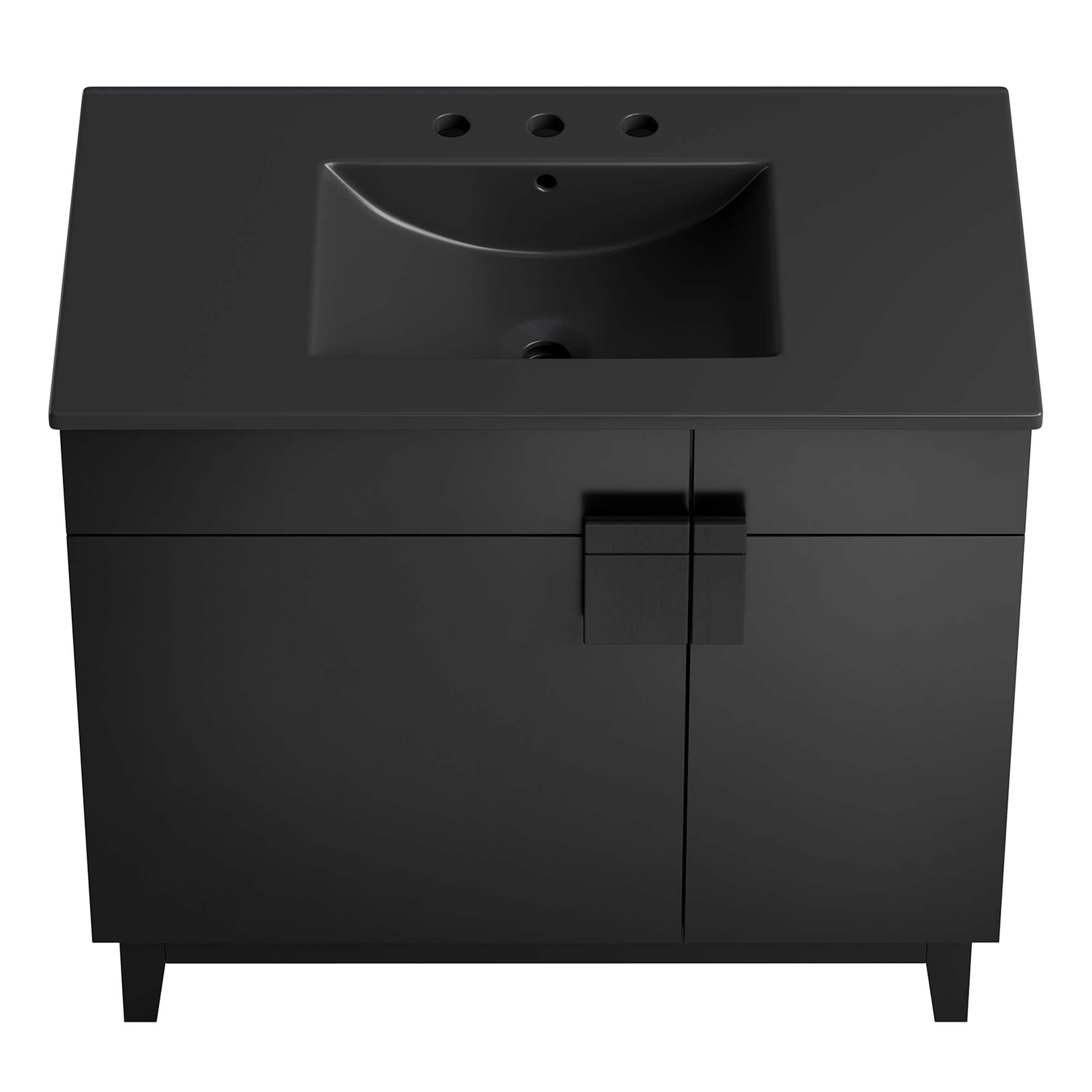 Miles 36" Bathroom Vanity, Black Black