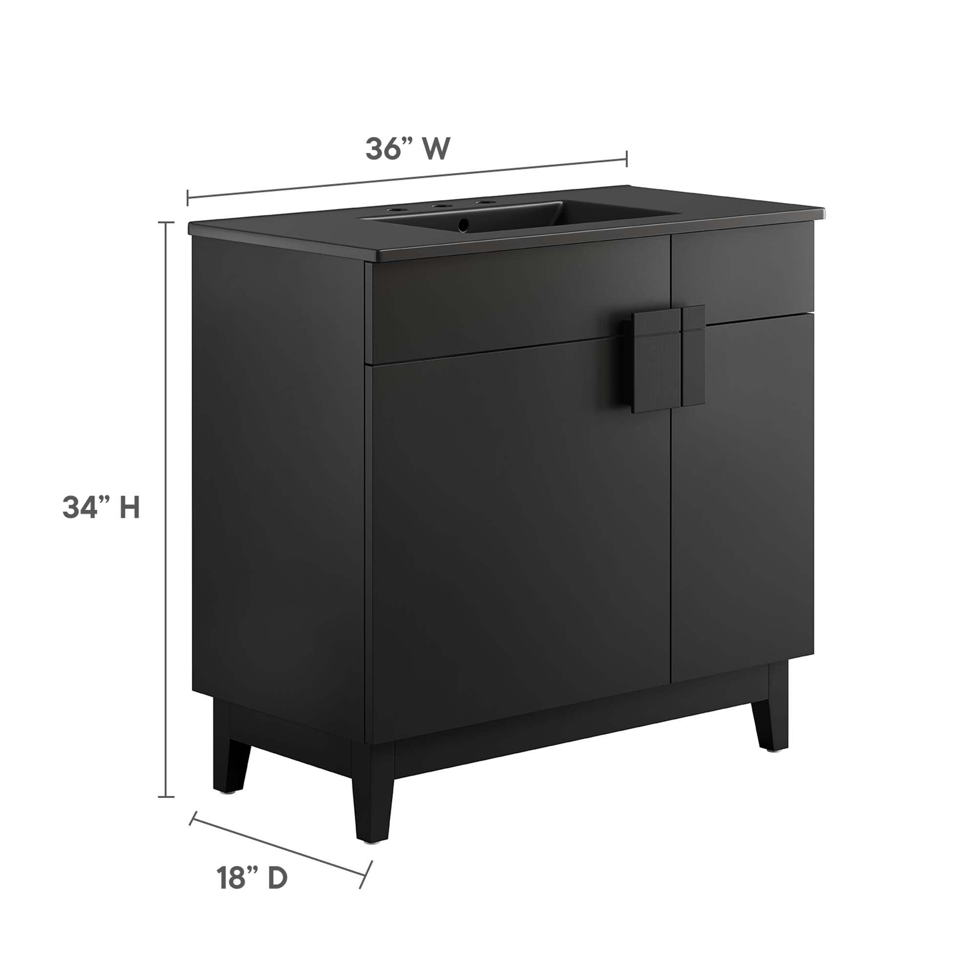 Miles 36" Bathroom Vanity, Black Black
