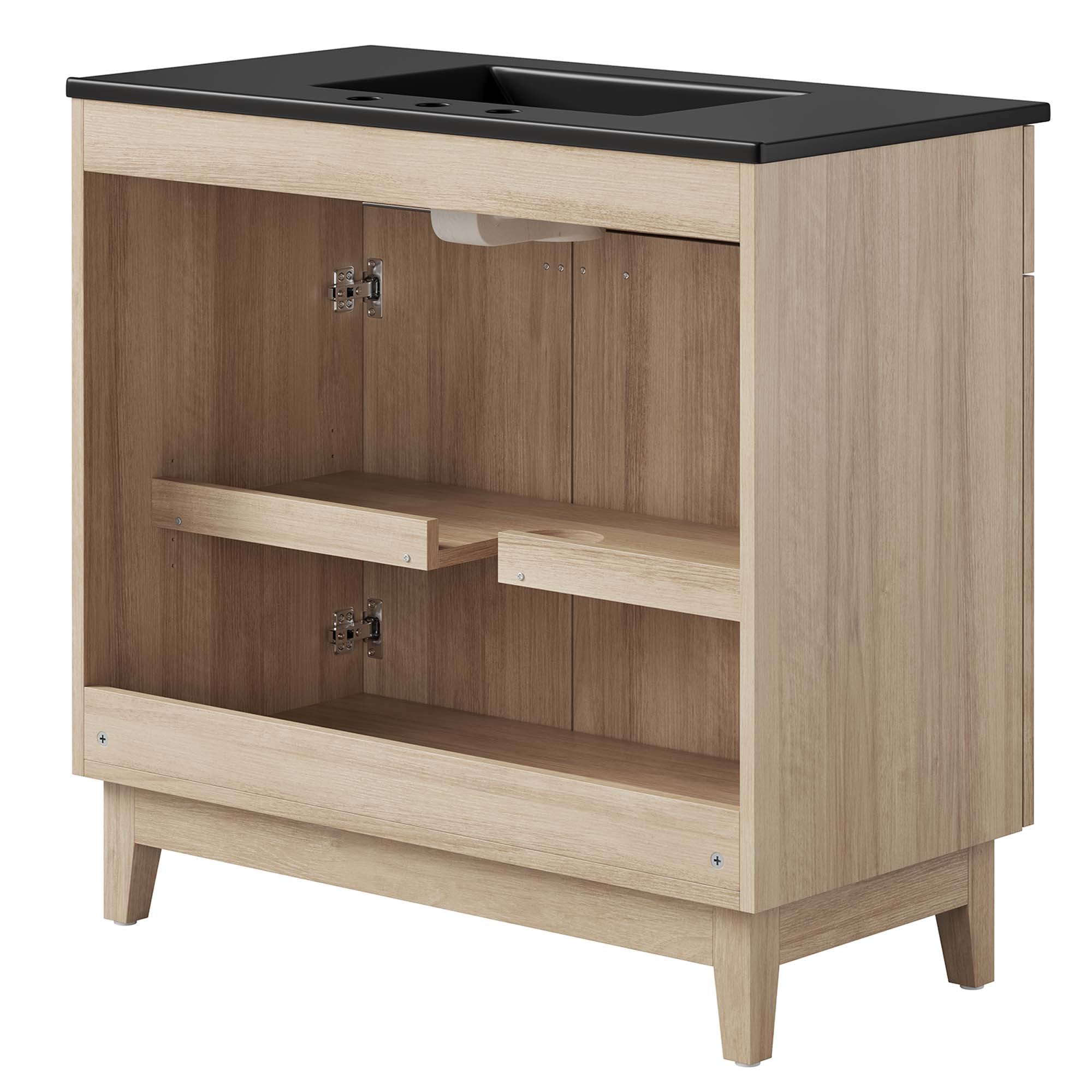 Miles 36" Bathroom Vanity, Black Oak