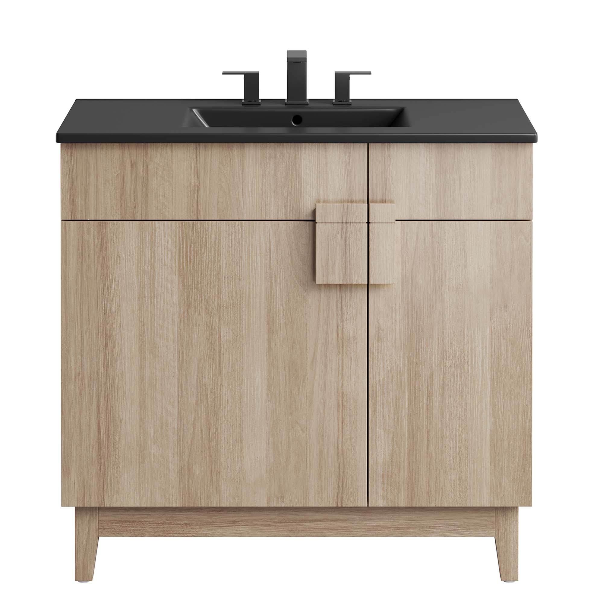 Miles 36" Bathroom Vanity, Black Oak