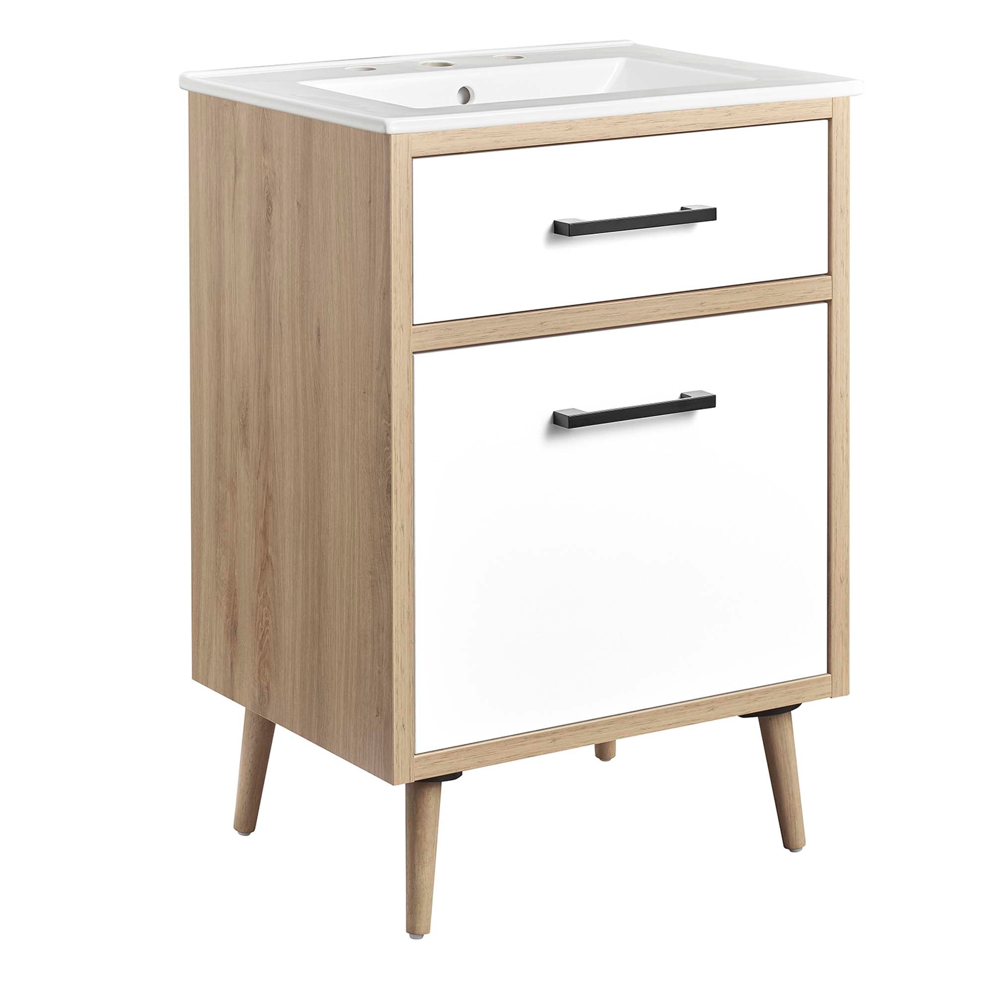 Maverick 24" Bathroom Vanity, White Oak