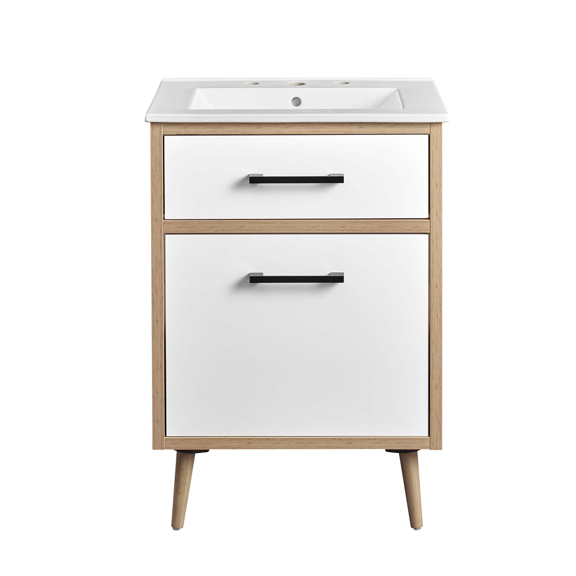 Maverick 24" Bathroom Vanity, White Oak
