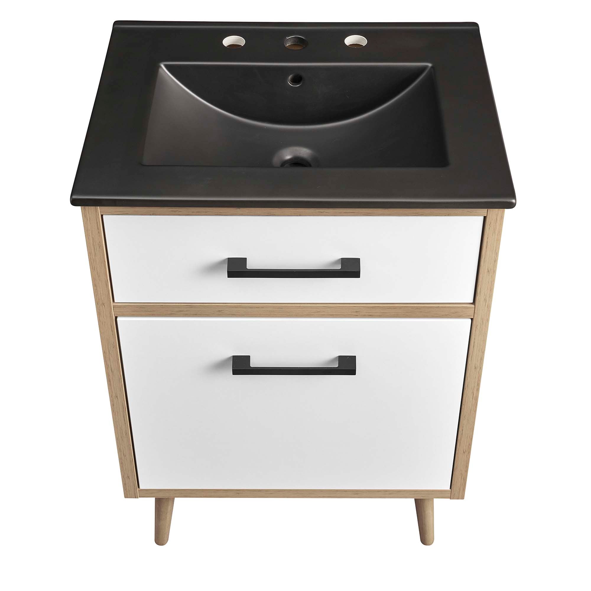 Maverick 24" Bathroom Vanity, Black Oak