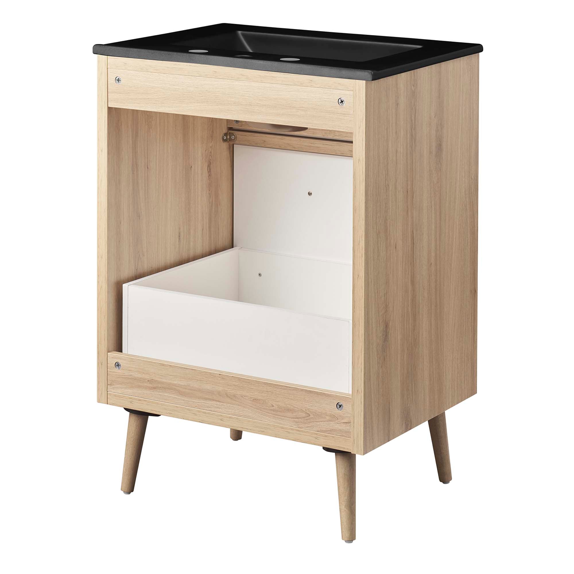 Maverick 24" Bathroom Vanity, Black Oak