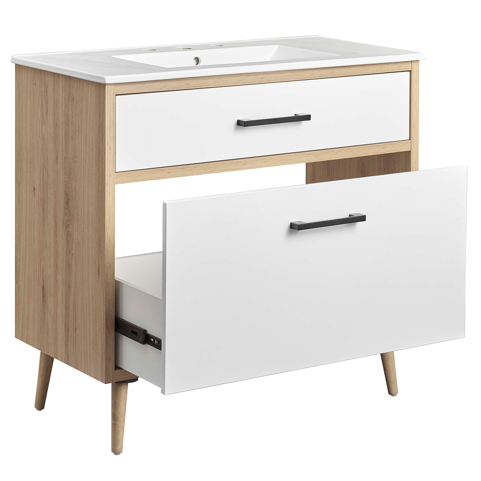 Maverick 36" Bathroom Vanity, White Oak