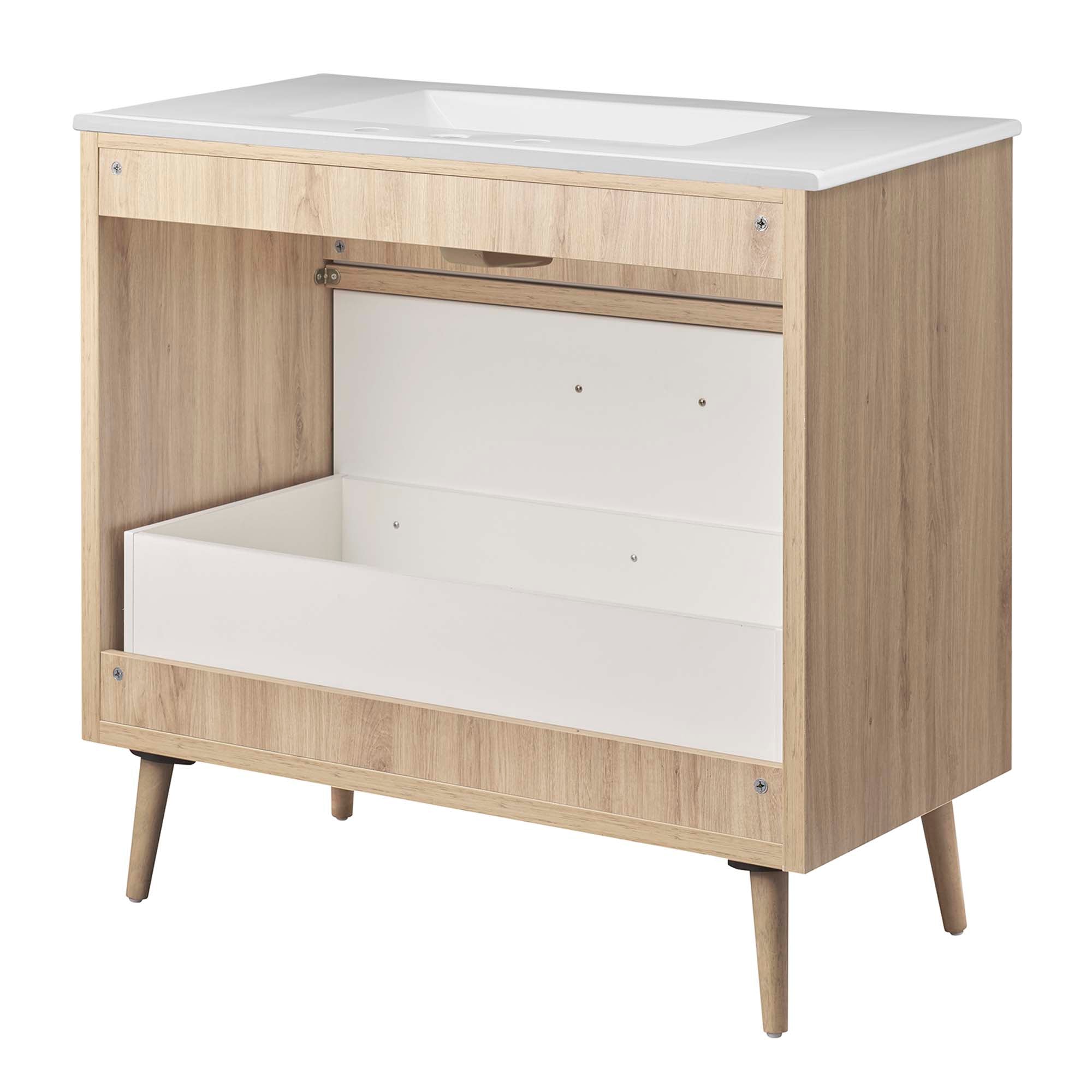 Maverick 36" Bathroom Vanity, White Oak