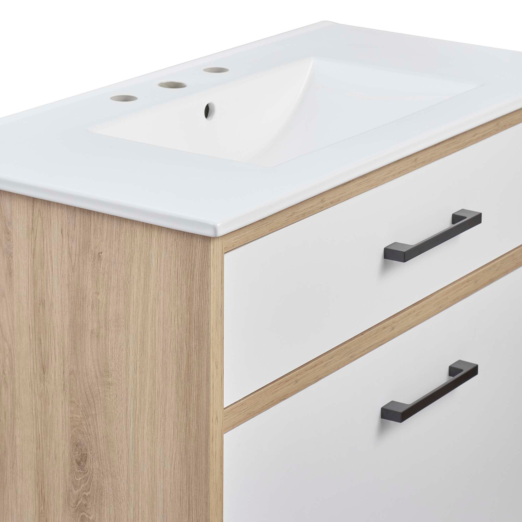 Maverick 36" Bathroom Vanity, White Oak