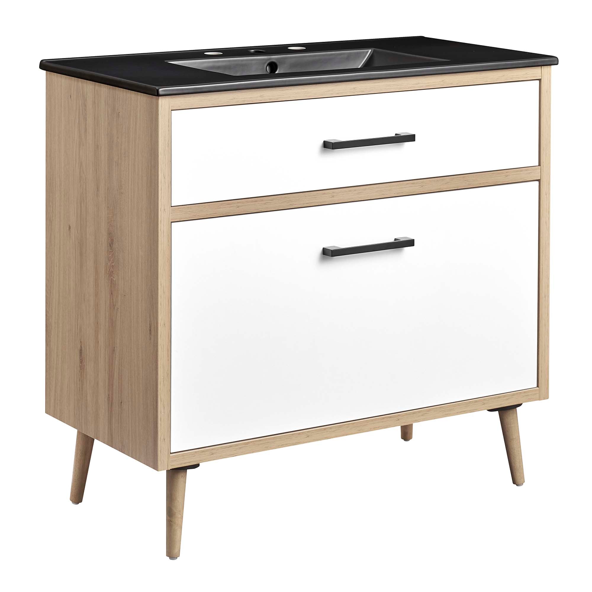 Maverick 36" Bathroom Vanity, Black Oak