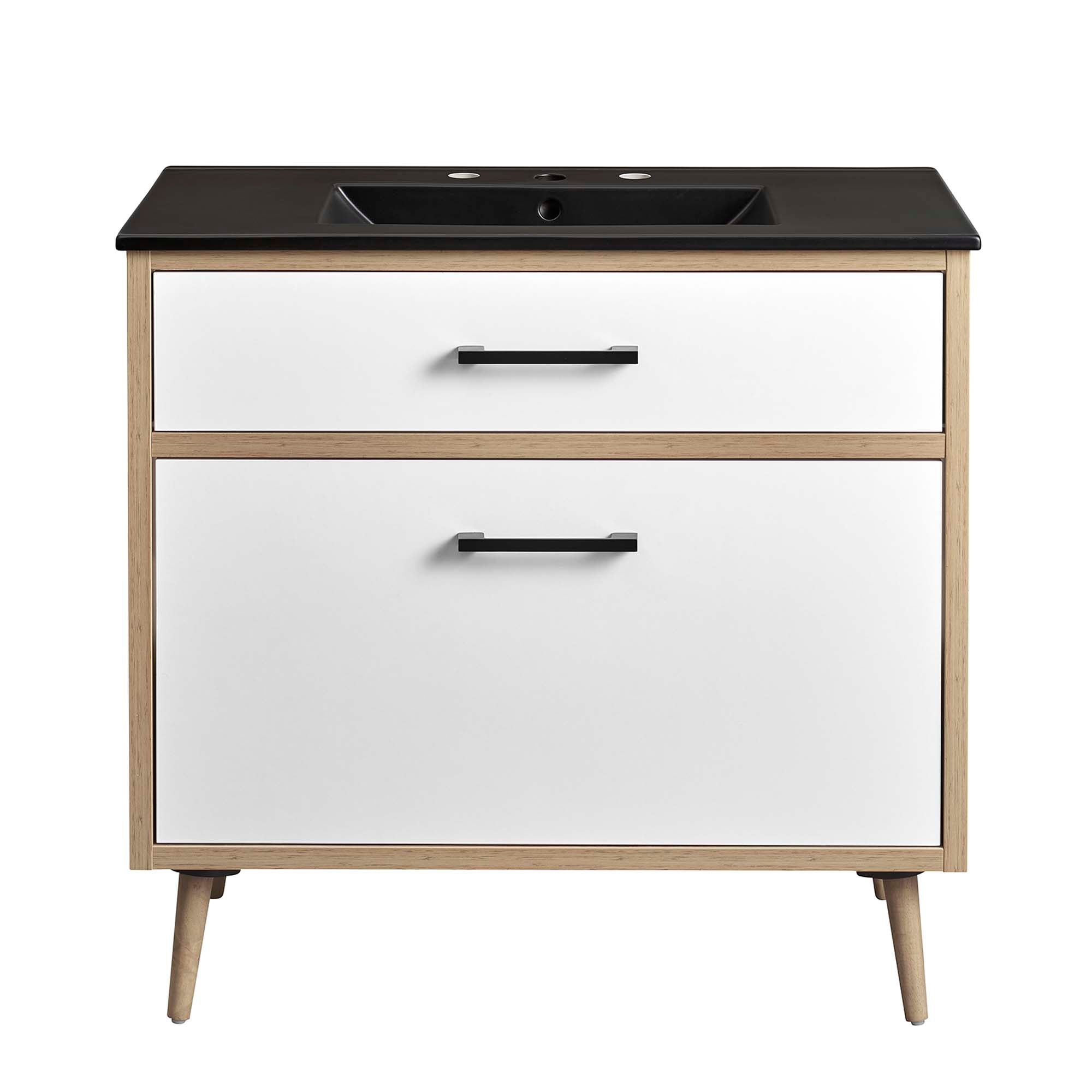 Maverick 36" Bathroom Vanity, Black Oak