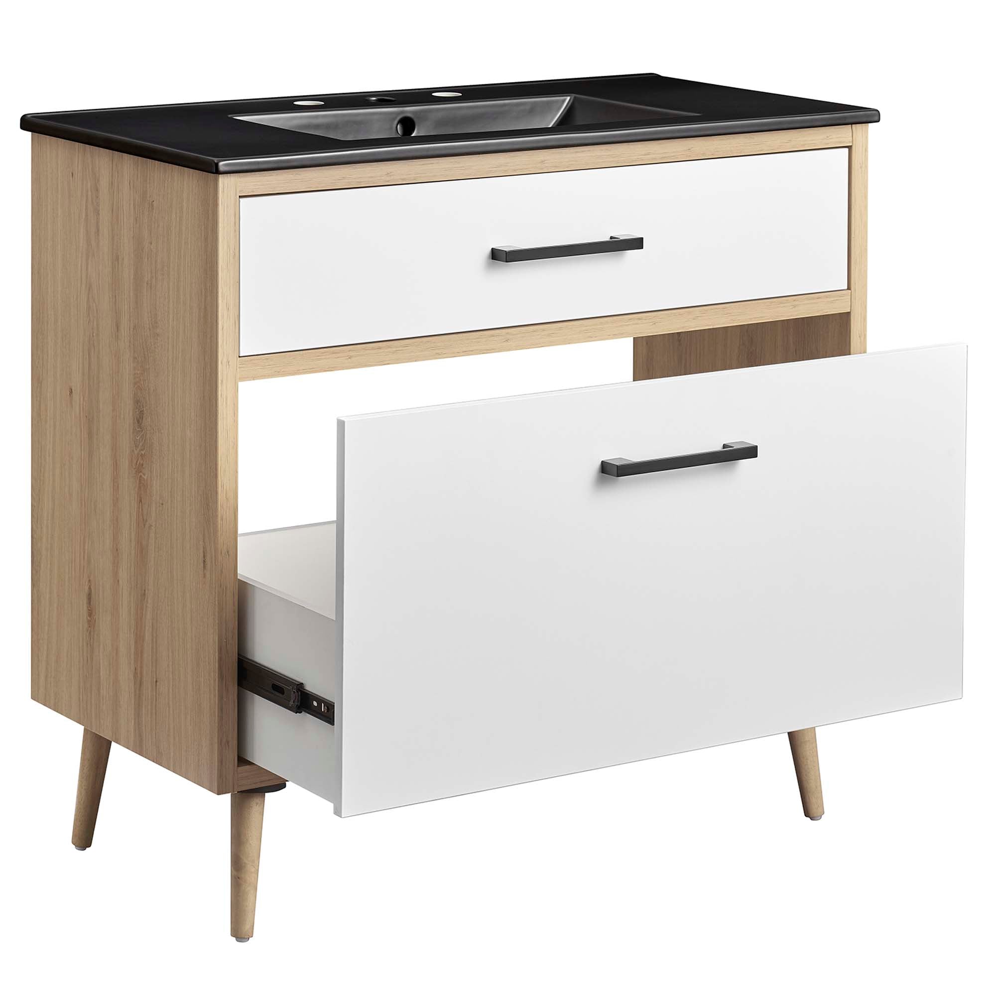 Maverick 36" Bathroom Vanity, Black Oak
