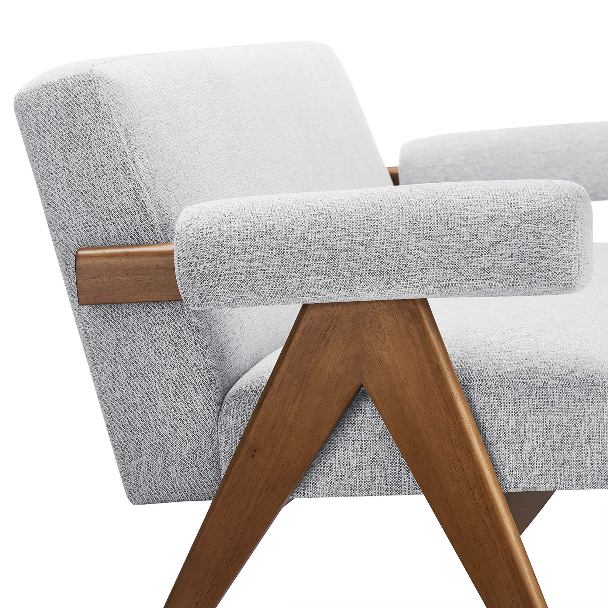 Lyra Fabric Loveseat, Light Gray Fabric