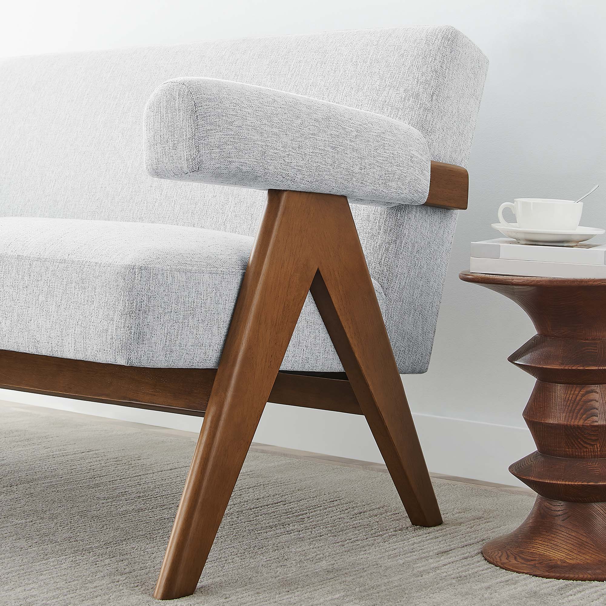 Lyra Fabric Loveseat, Light Gray Fabric
