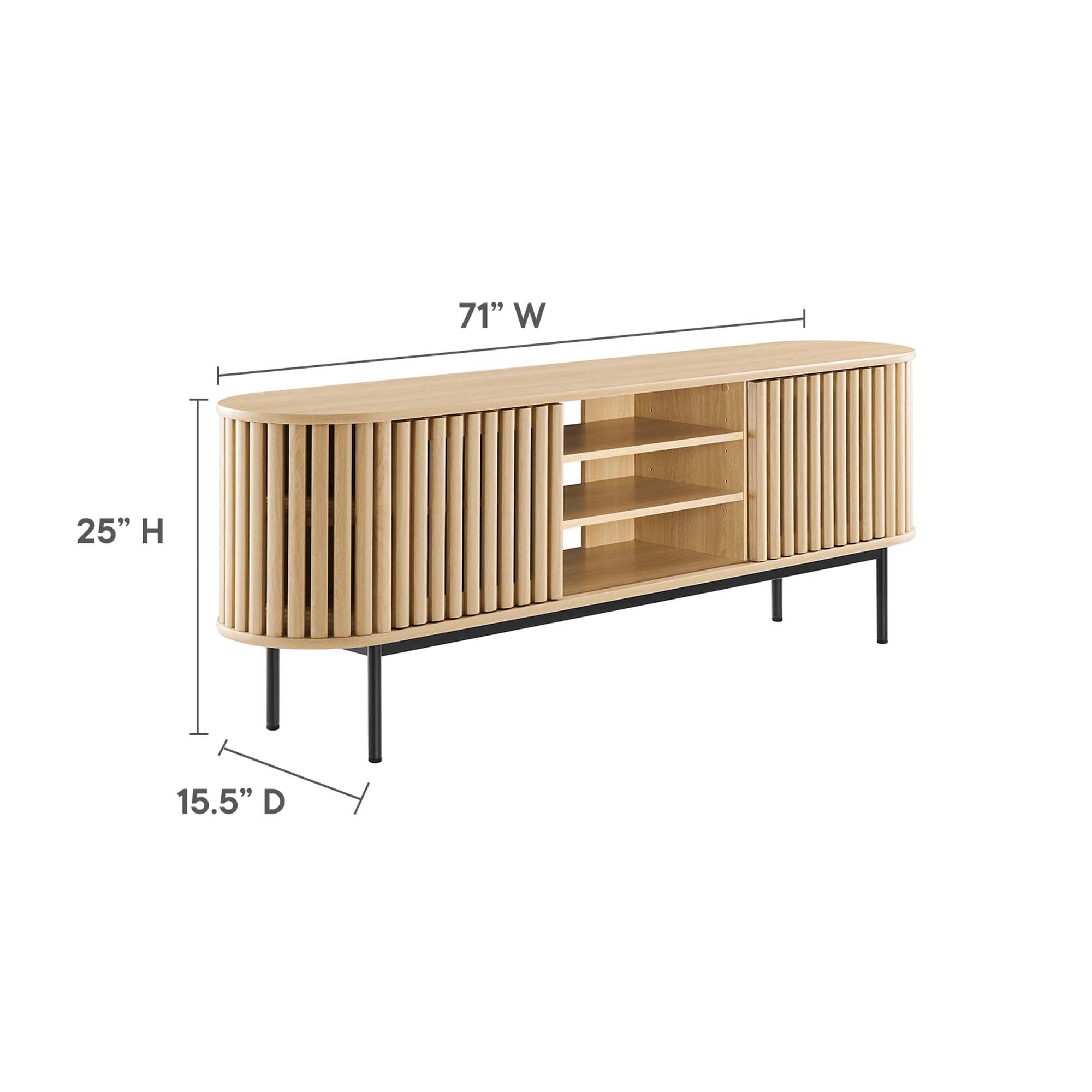 Fortitude 71" TV Stand, Oak