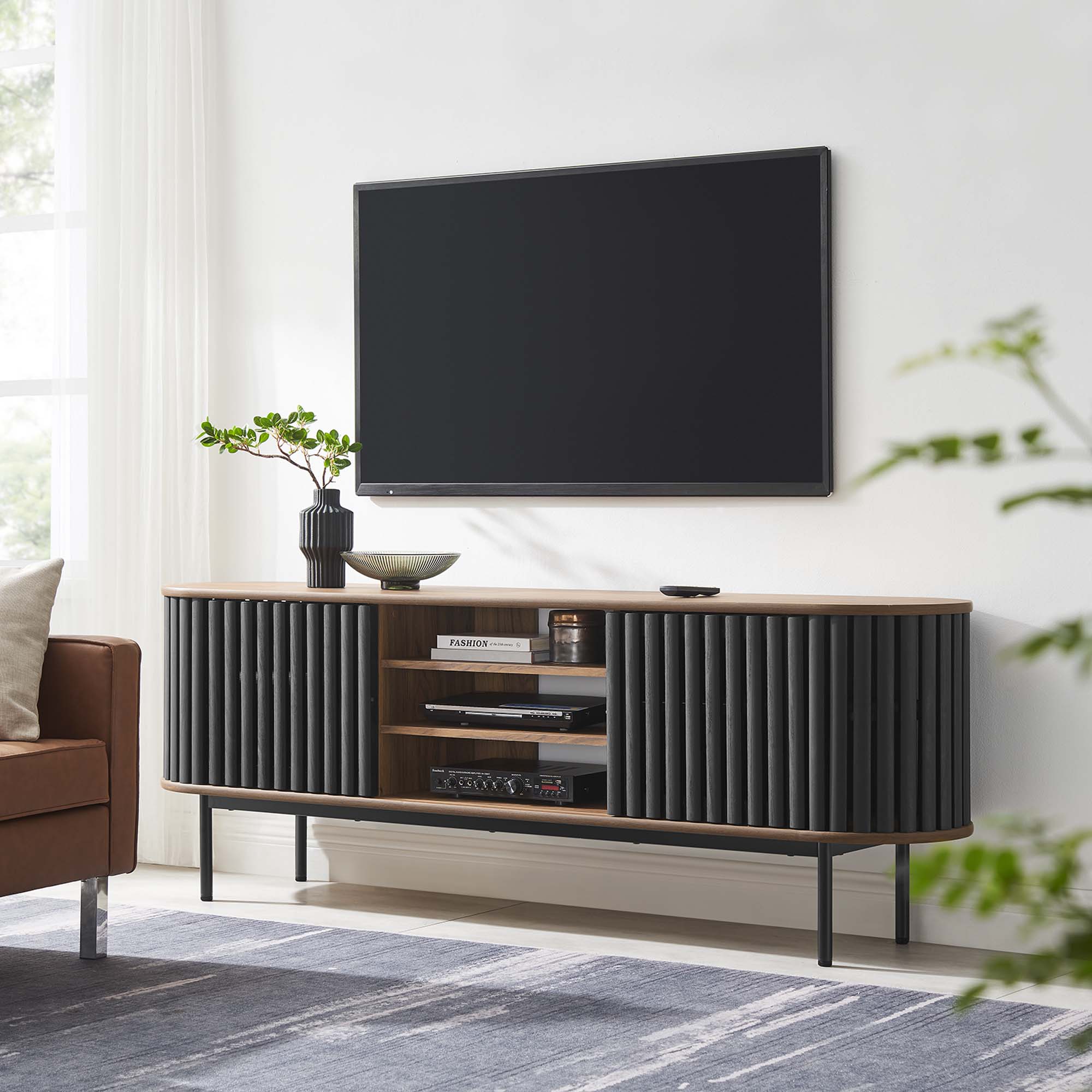 Fortitude 71" TV Stand, Walnut Black