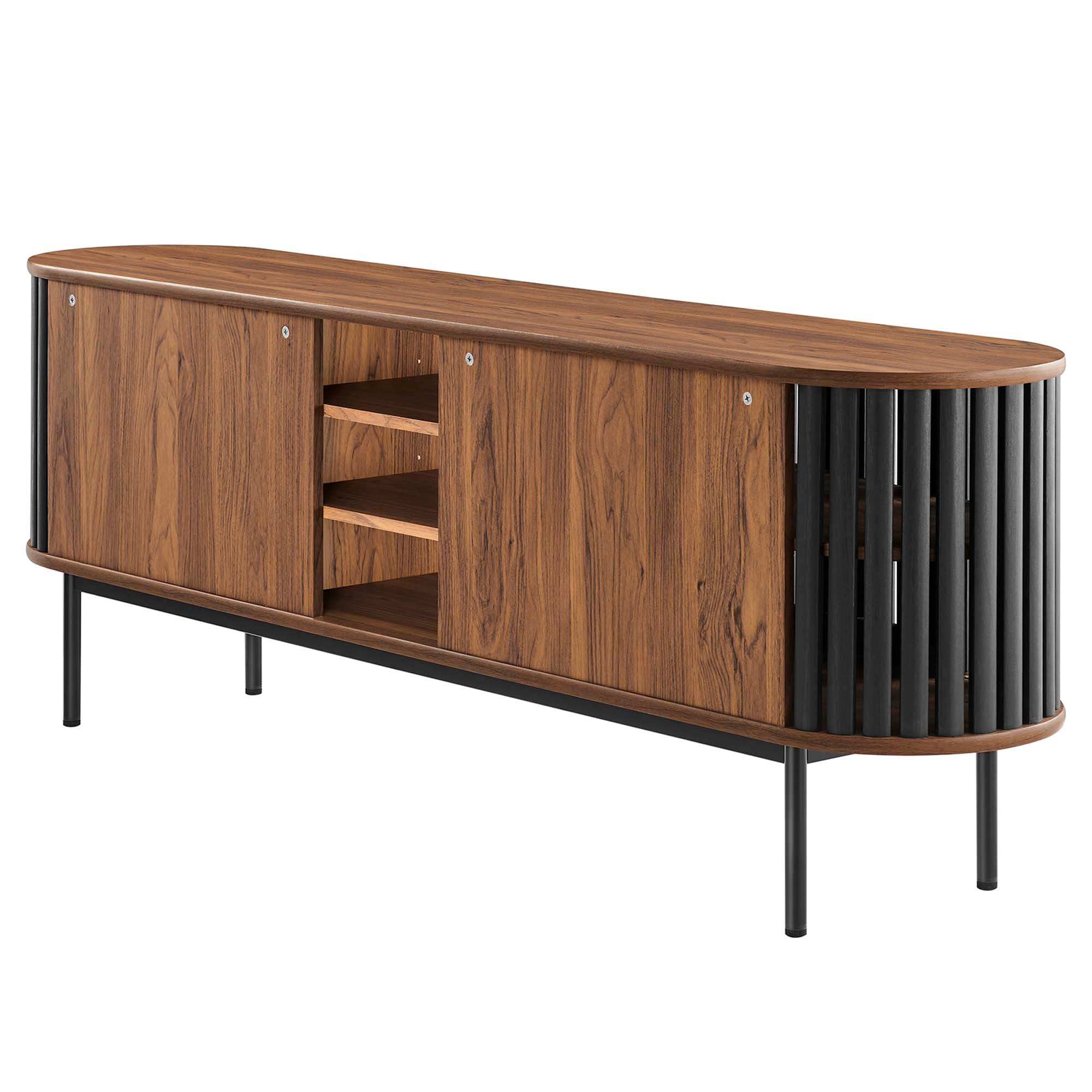 Fortitude 71" TV Stand, Walnut Black