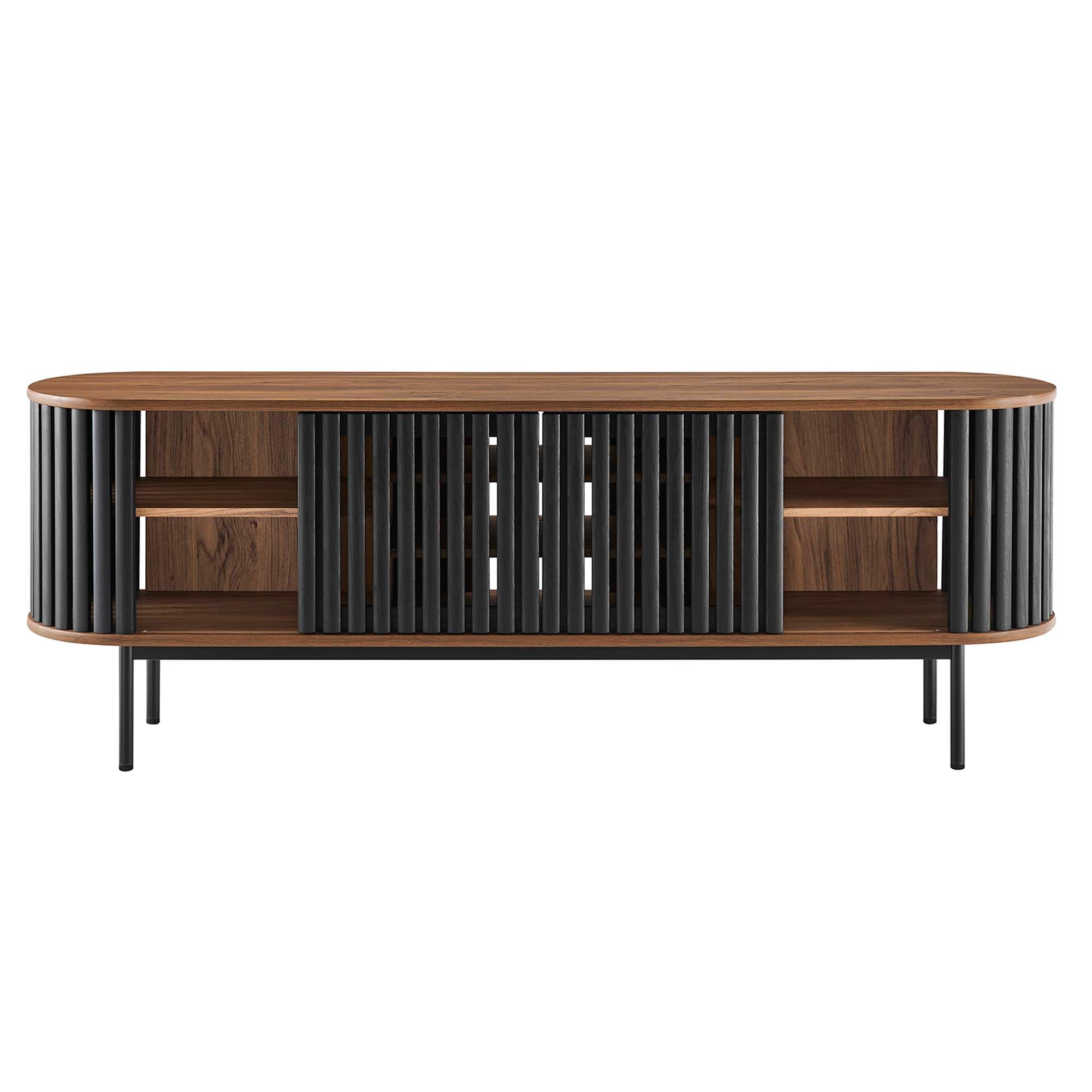 Fortitude 71" TV Stand, Walnut Black