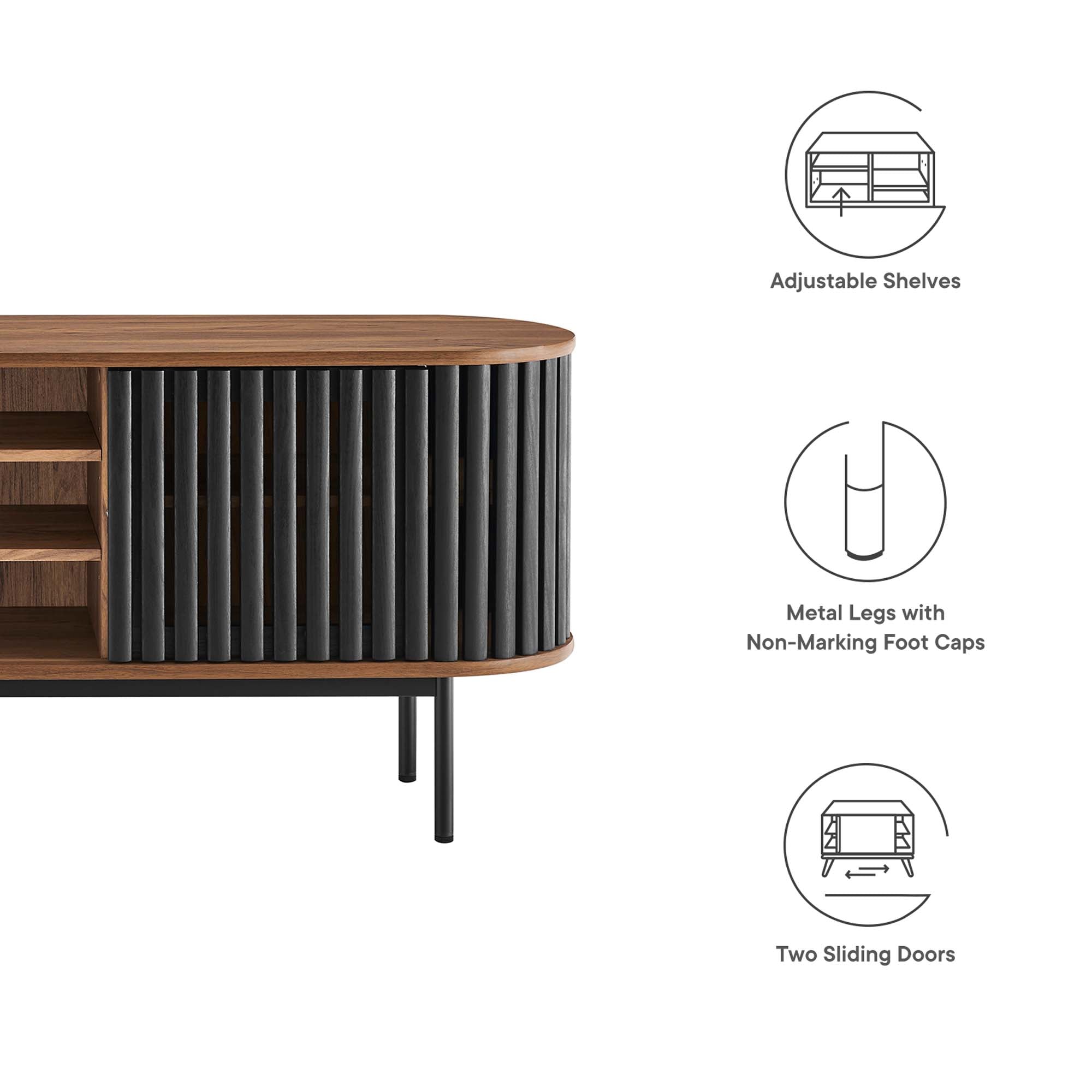 Fortitude 71" TV Stand, Walnut Black