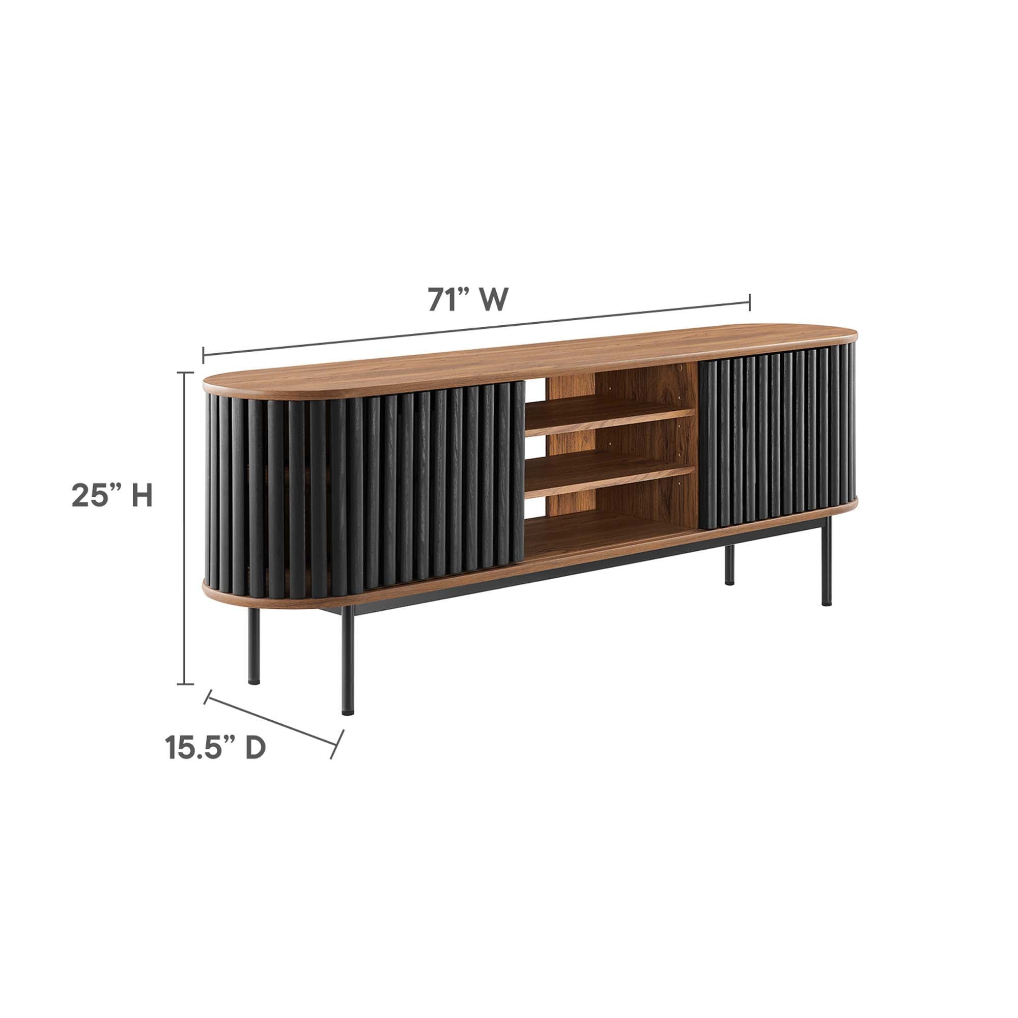 Fortitude 71" TV Stand, Walnut Black