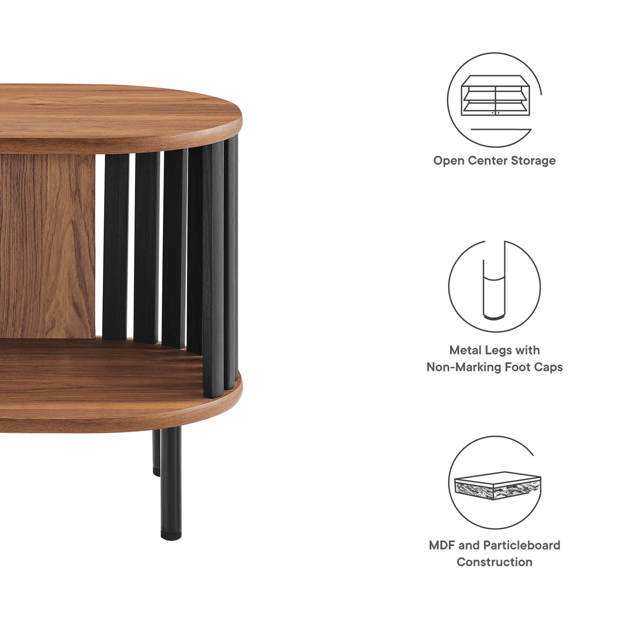 Fortitude Side Table, Walnut Black