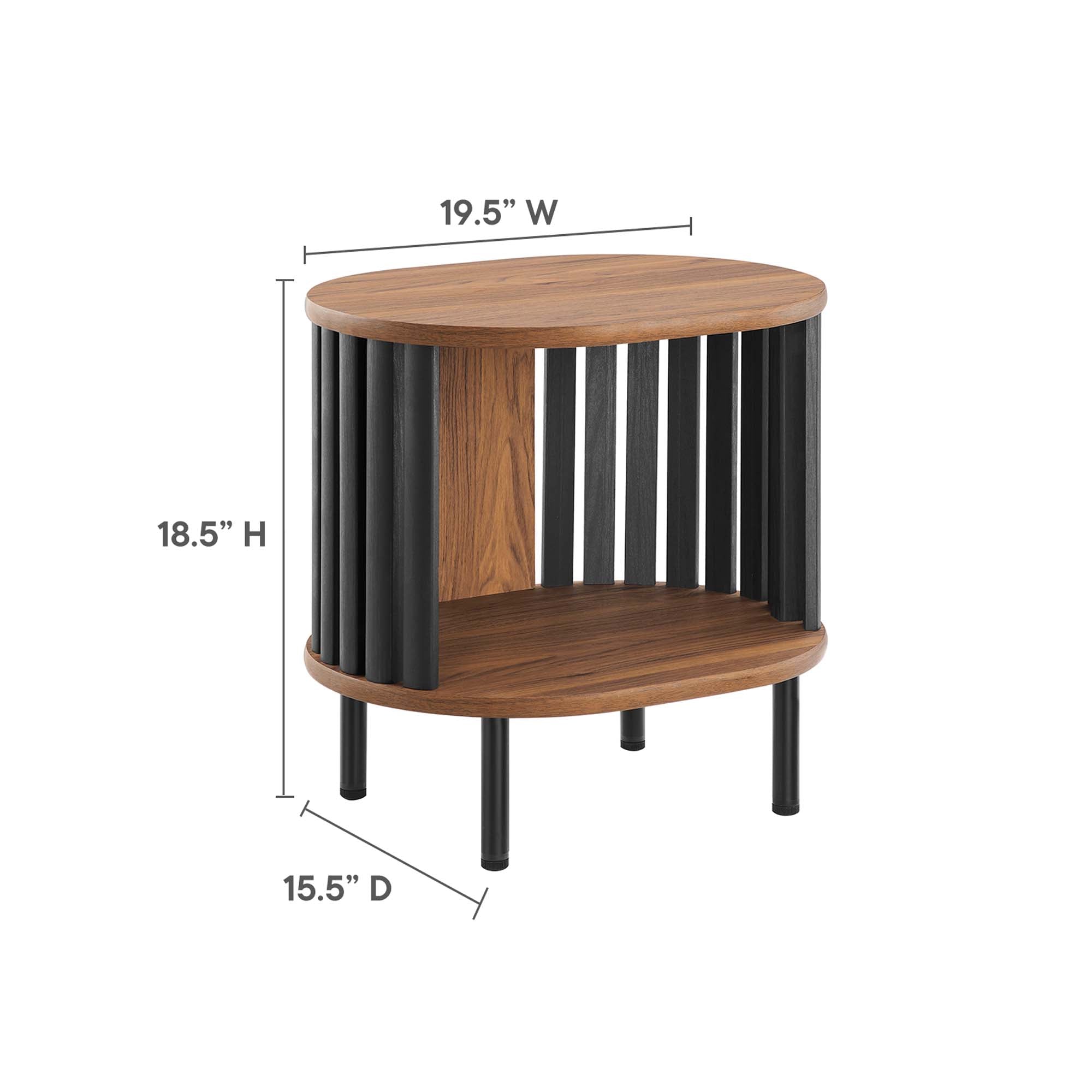 Fortitude Side Table, Walnut Black