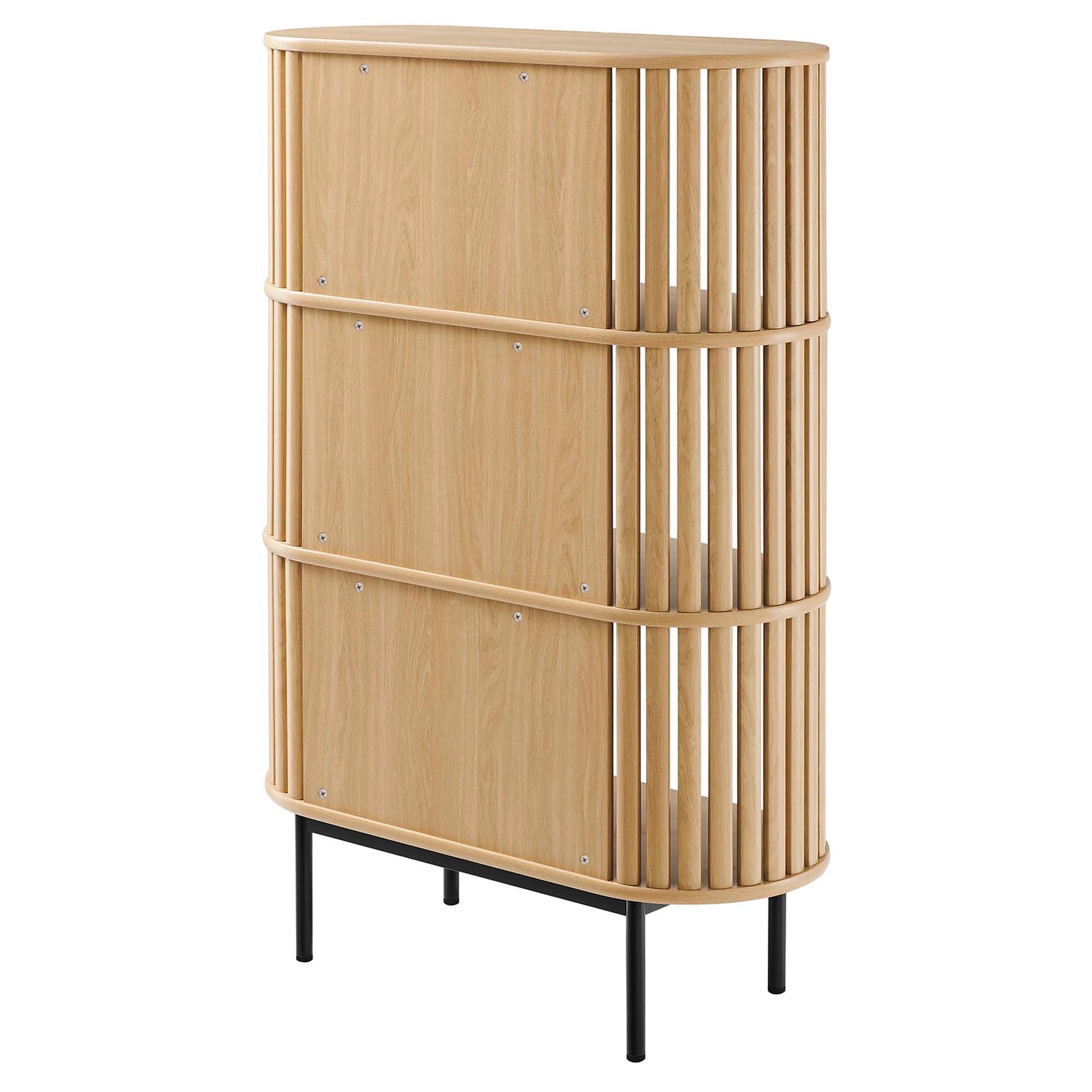 Fortitude Three Tier Display Cabinet, Oak