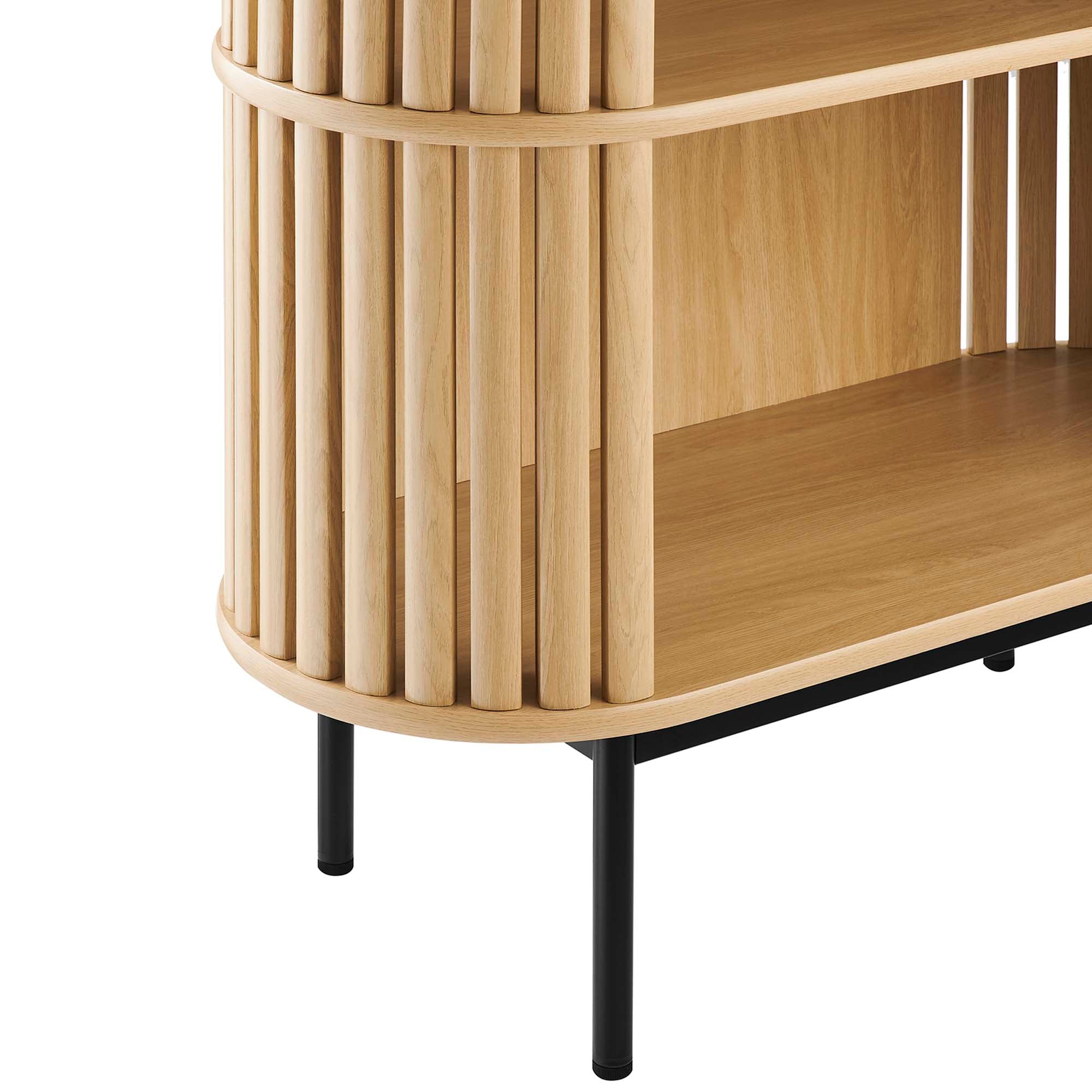 Fortitude Three Tier Display Cabinet, Oak