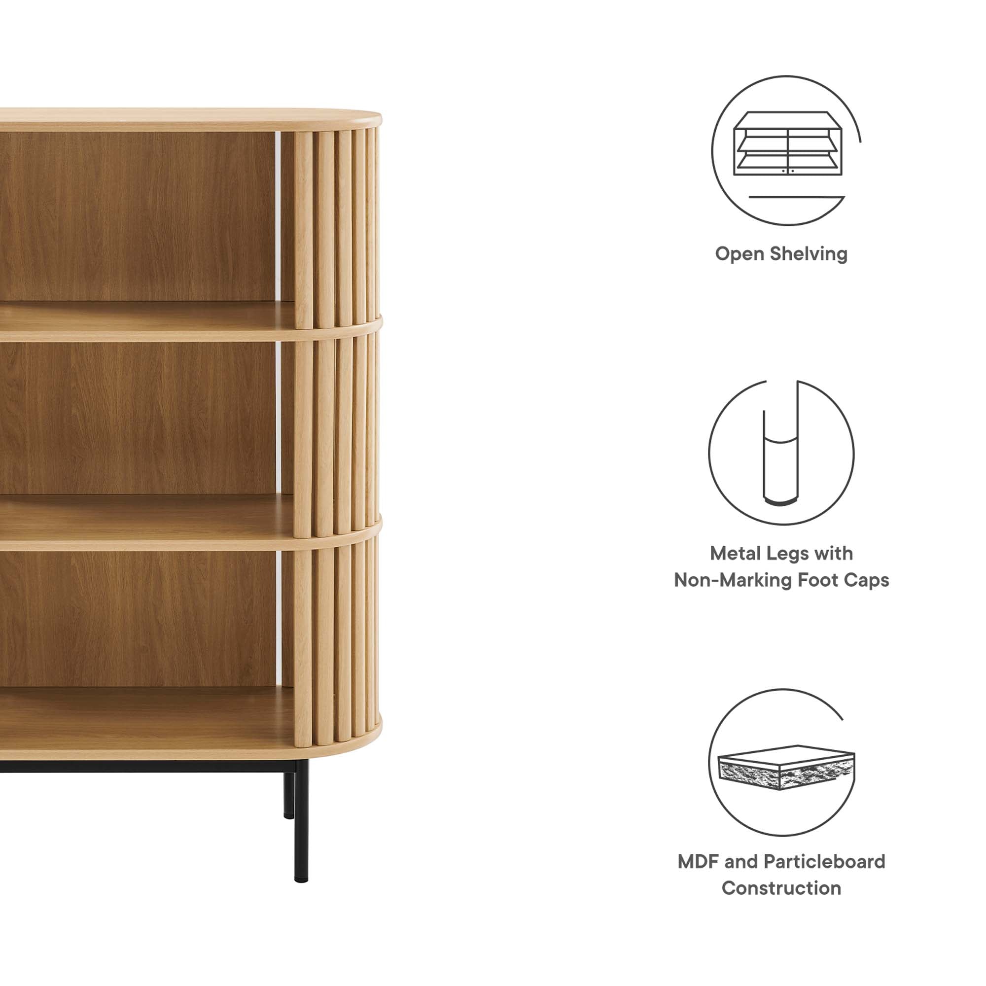 Fortitude Three Tier Display Cabinet, Oak
