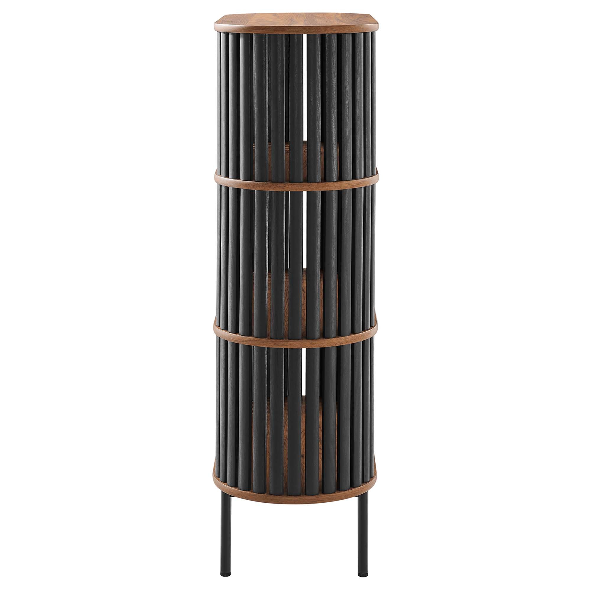 Fortitude Three Tier Display Cabinet, Walnut Black