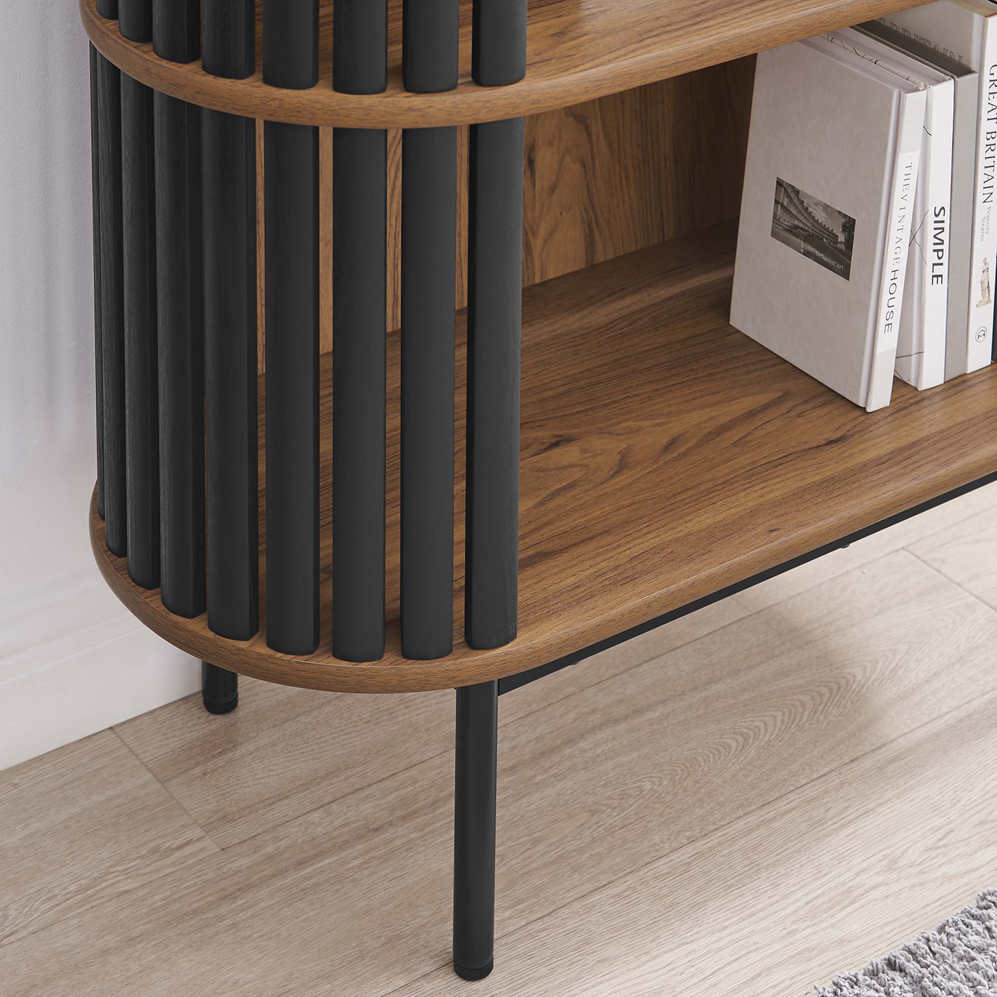 Fortitude Three Tier Display Cabinet, Walnut Black