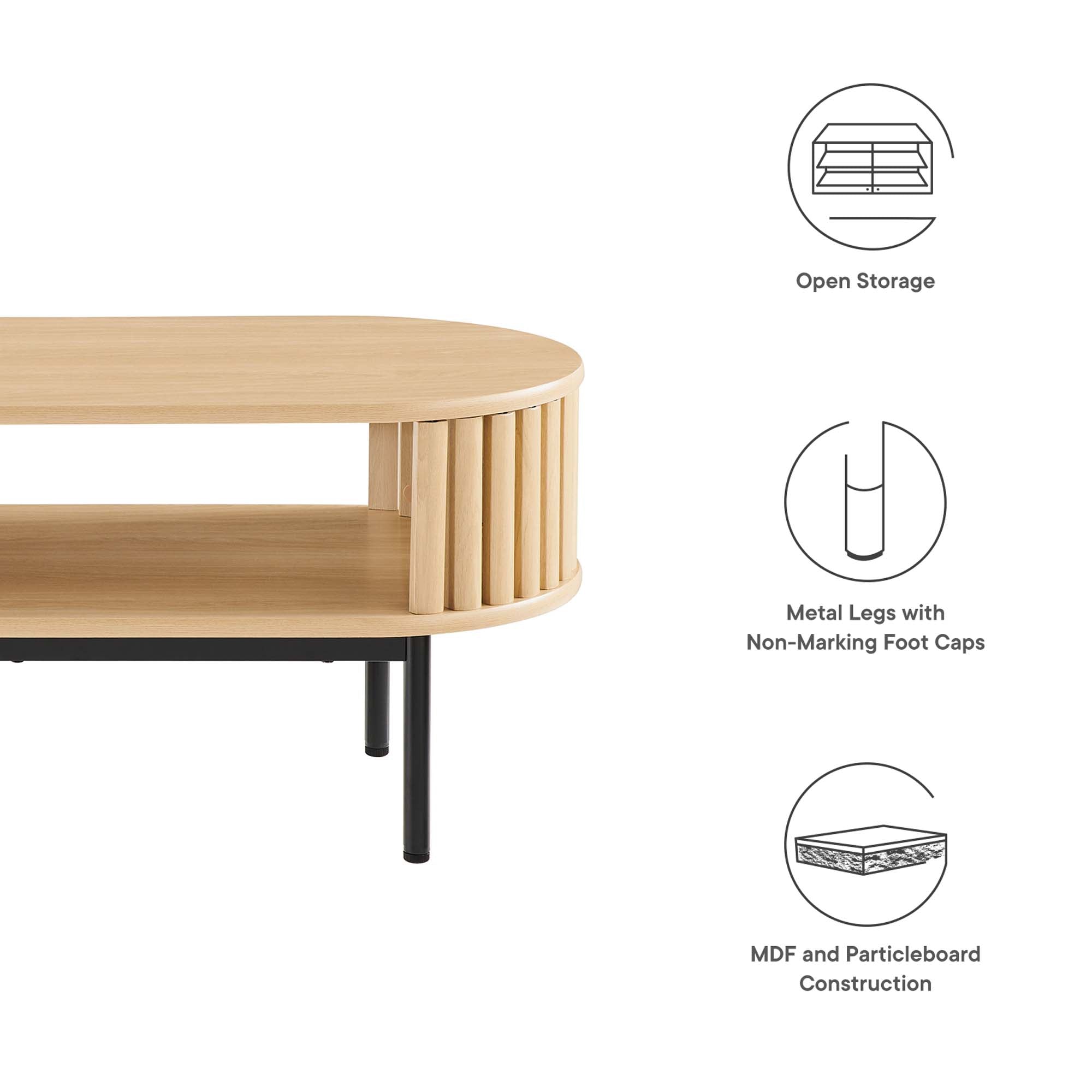 Fortitude Wood Coffee Table, Oak