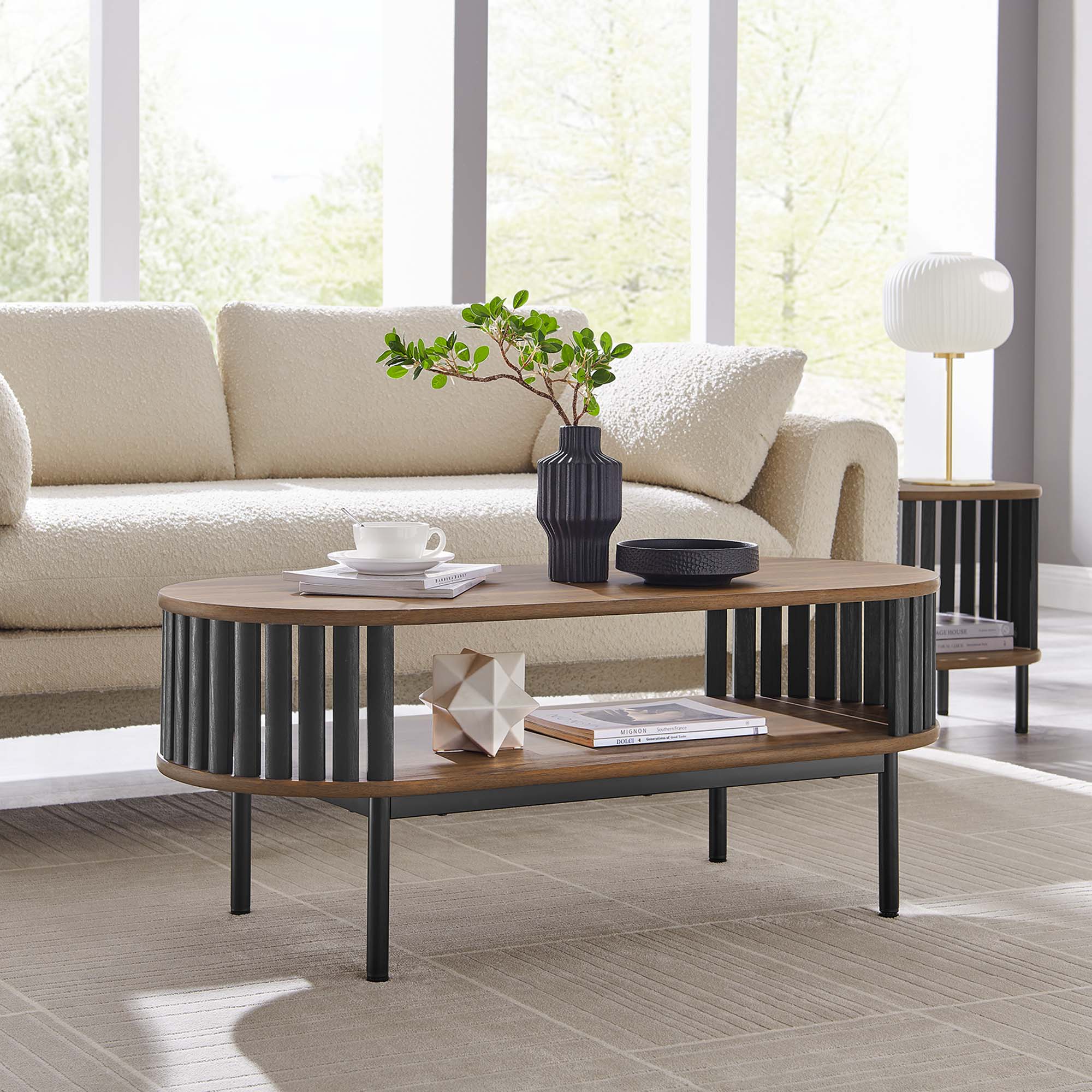 Fortitude Wood Coffee Table, Walnut Black