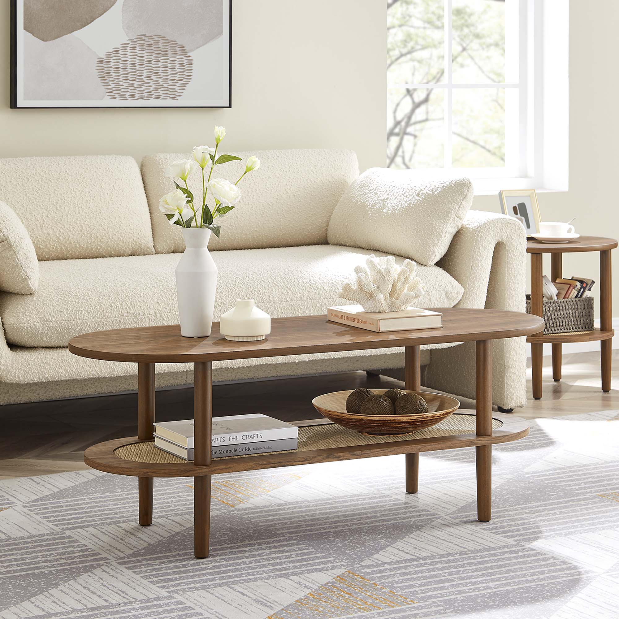 Torus Oval Coffee Table, Walnut