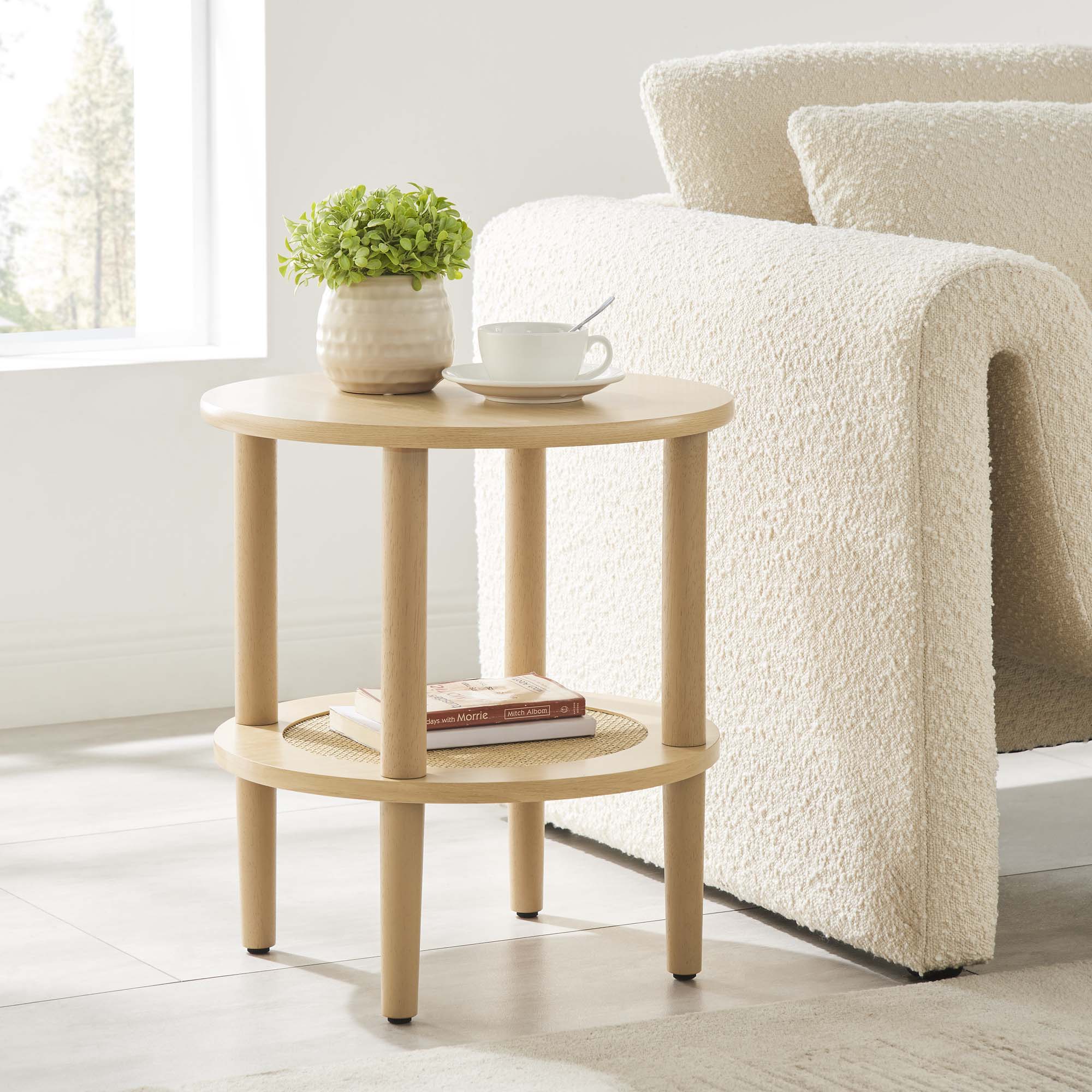 Torus Round Side Table, Oak
