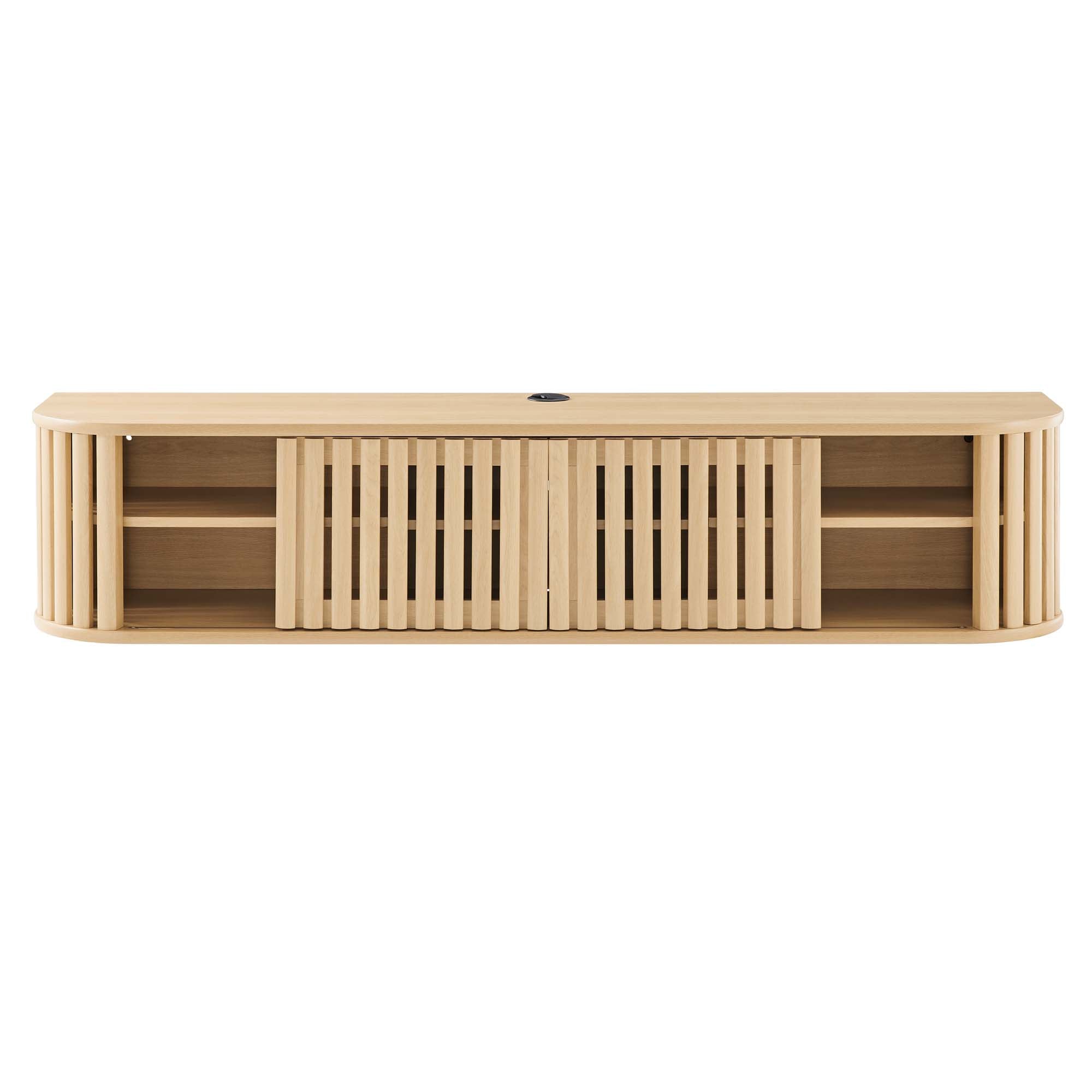 Fortitude 63" Wall-Mounted TV Stand, Oak