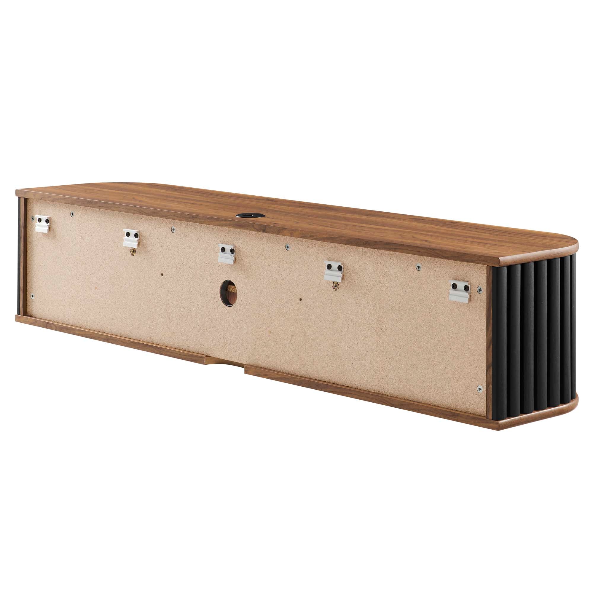 Fortitude 63" Wall-Mounted TV Stand, Walnut Black