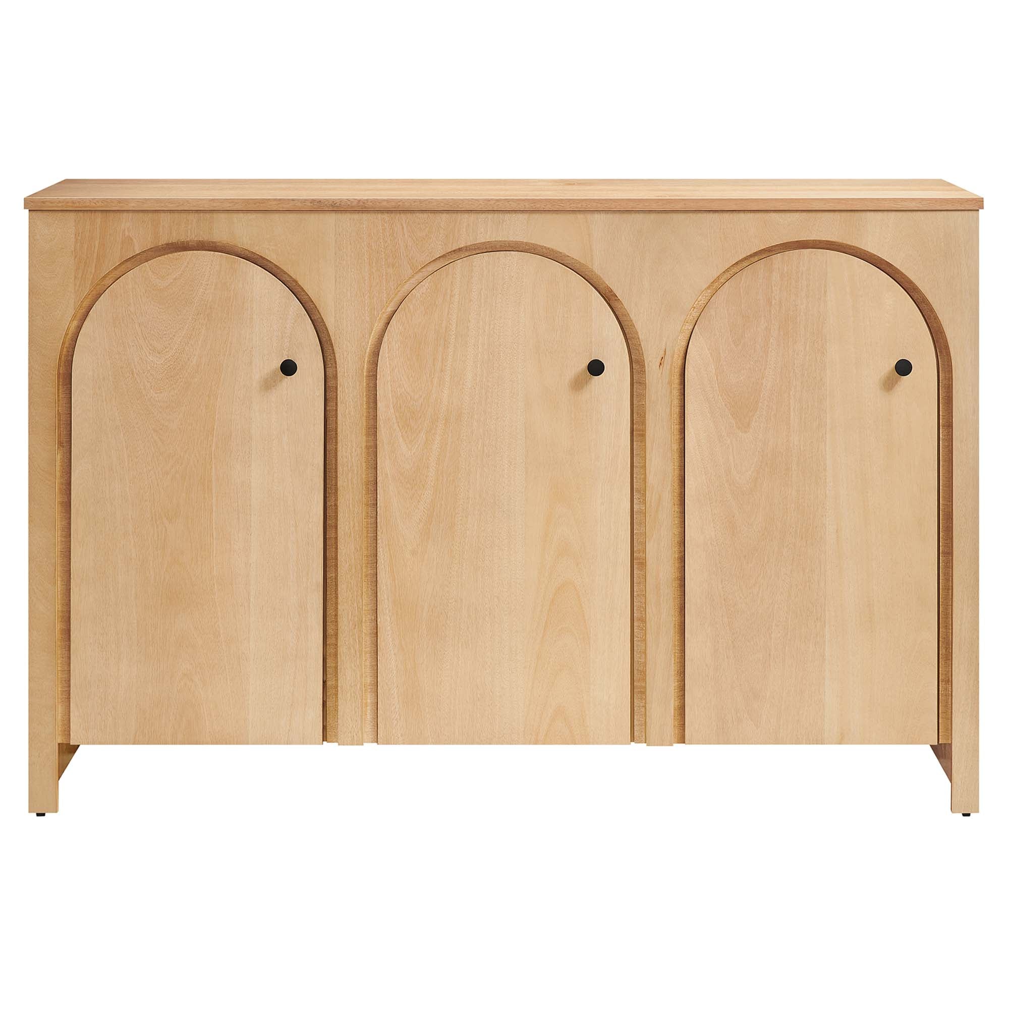 Appia 3-Door Arched Door Sideboard Storage Cabinet, Oak