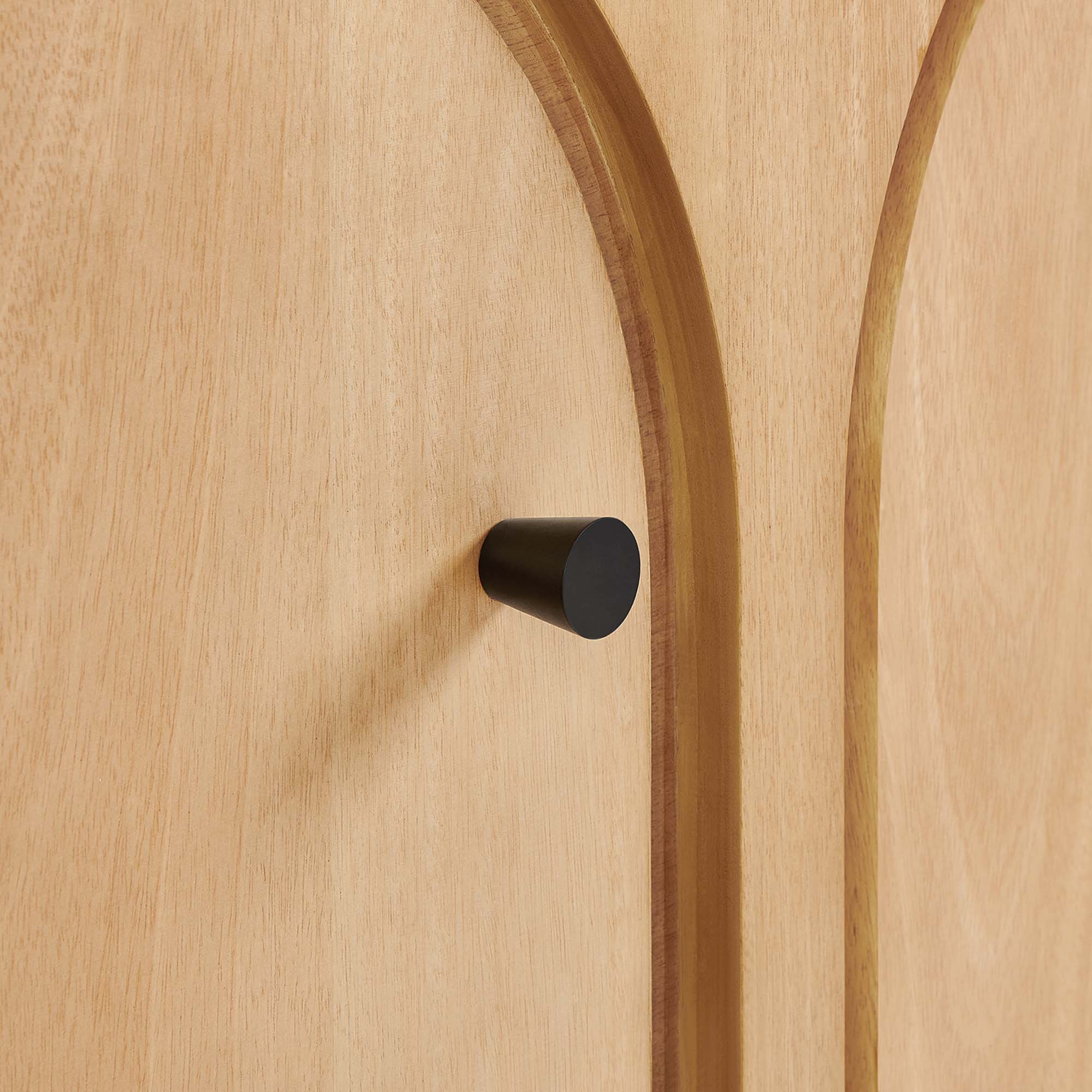 Appia 3-Door Arched Door Sideboard Storage Cabinet, Oak