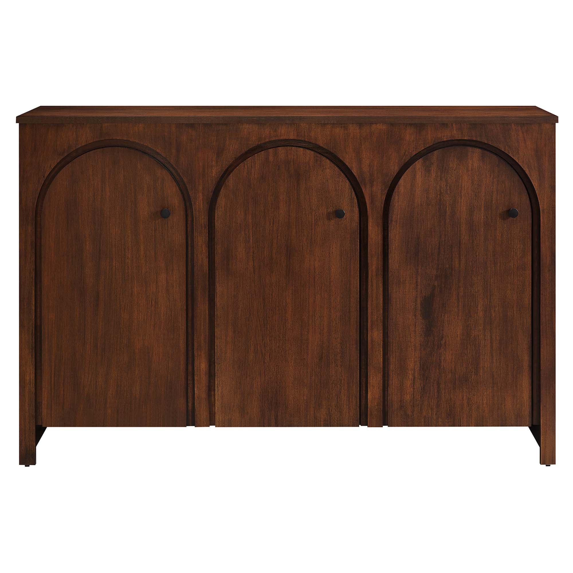 Appia 3-Door Arched Door Sideboard Storage Cabinet, Walnut