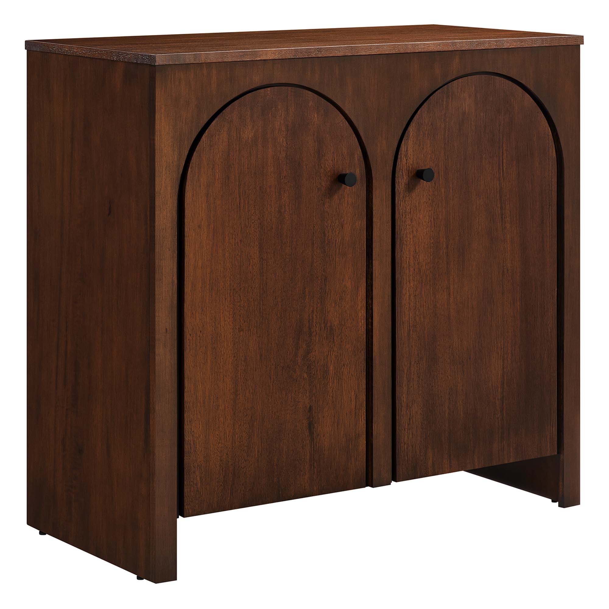 Appia 2-Door Arched Door Storage Cabinet, Walnut