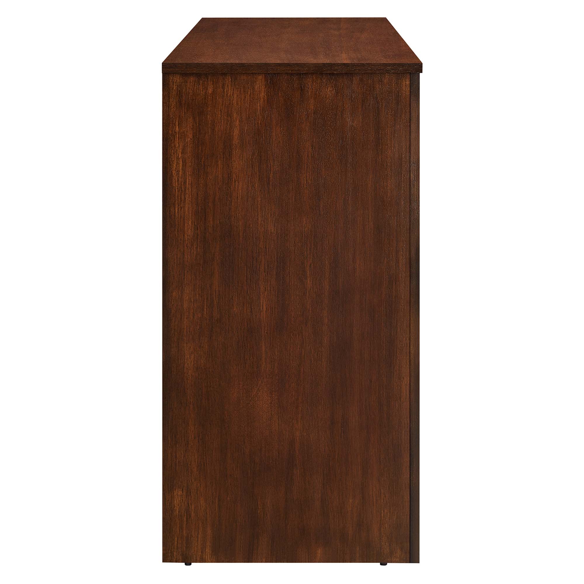Appia Wood Grain 4-Door Sideboard Storage Cabinet, Walnut