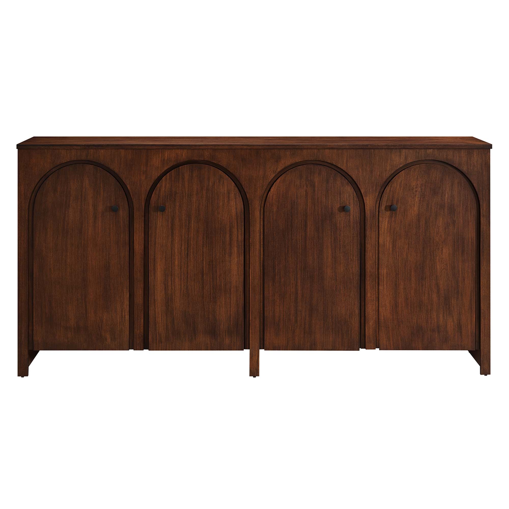 Appia Wood Grain 4-Door Sideboard Storage Cabinet, Walnut