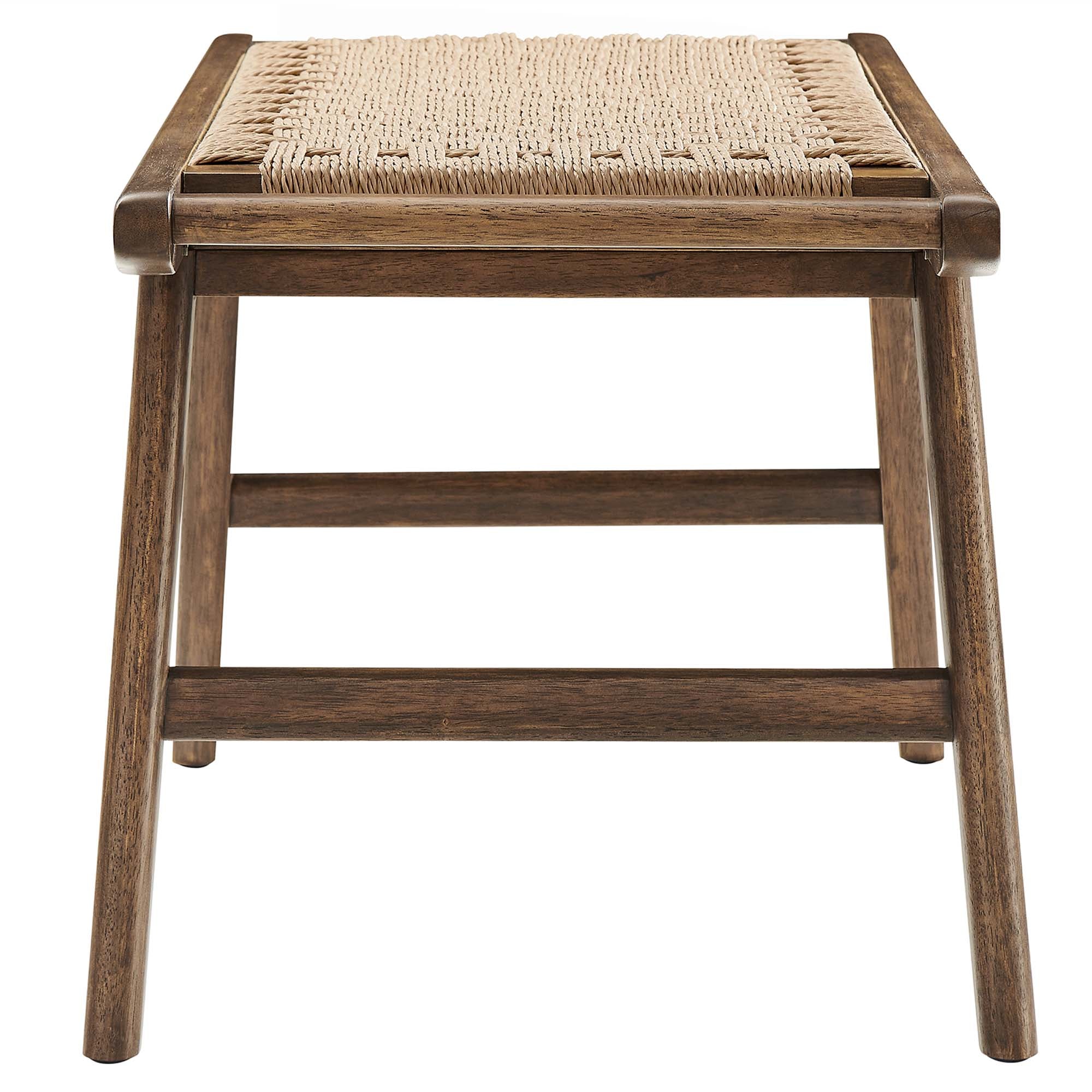 Saoirse 47" Wove Rope Wood Bench, Walnut Natural