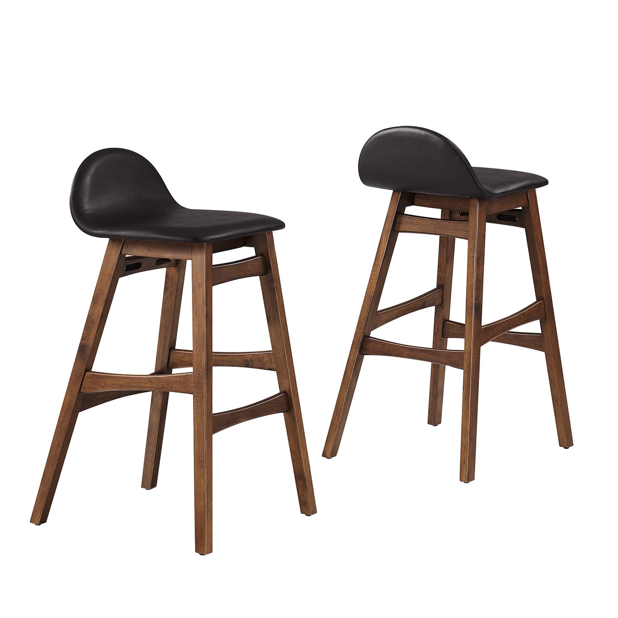 Juno Wood Bar Stool Set of 2, Brown