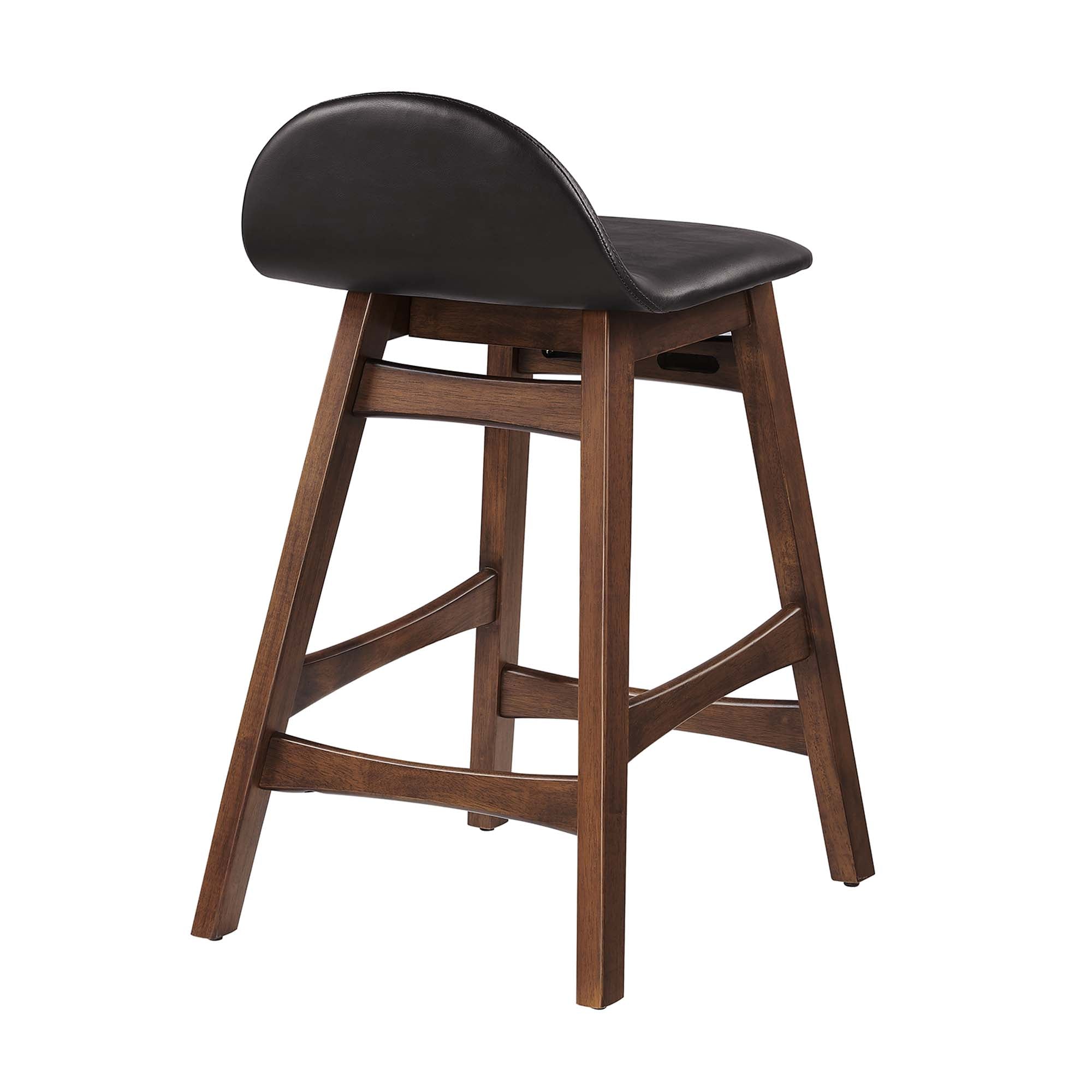 Juno Wood Counter Stool Set of 2, Brown