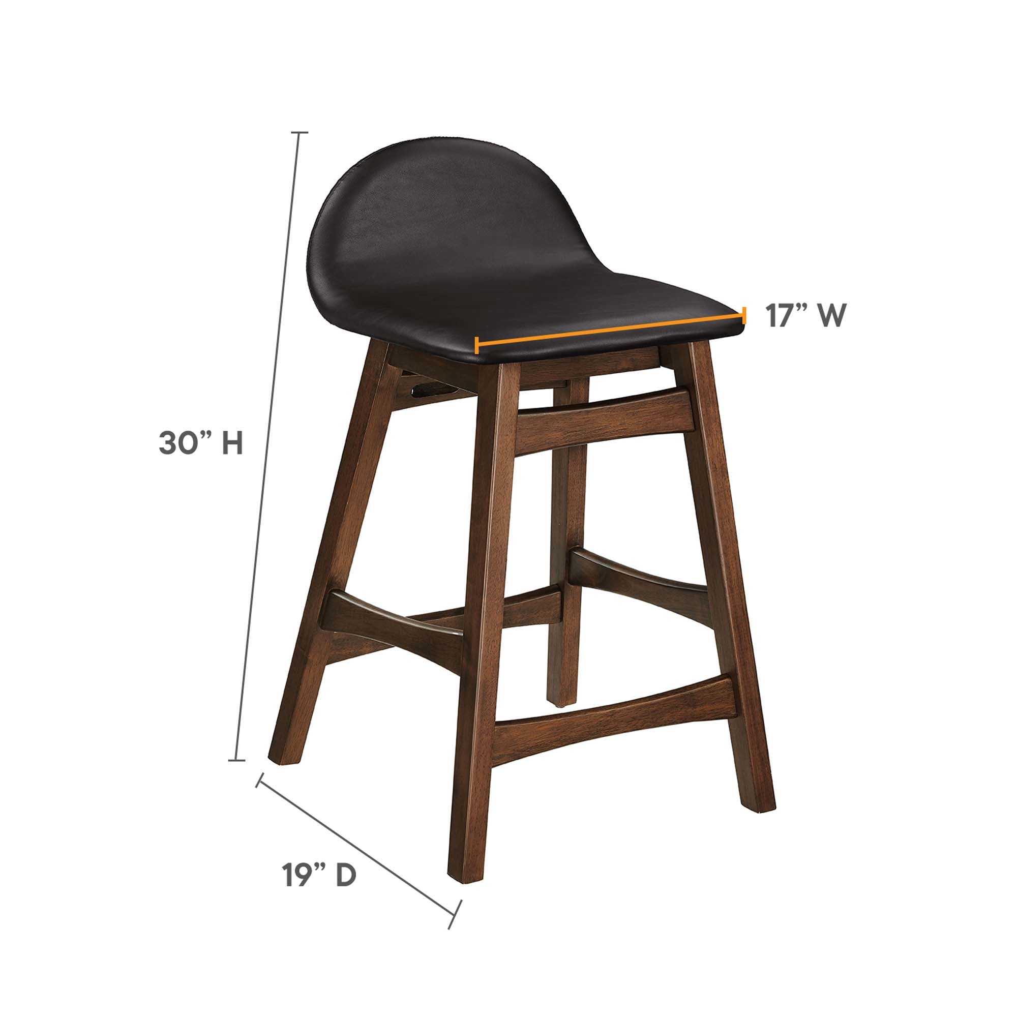 Juno Wood Counter Stool Set of 2, Brown