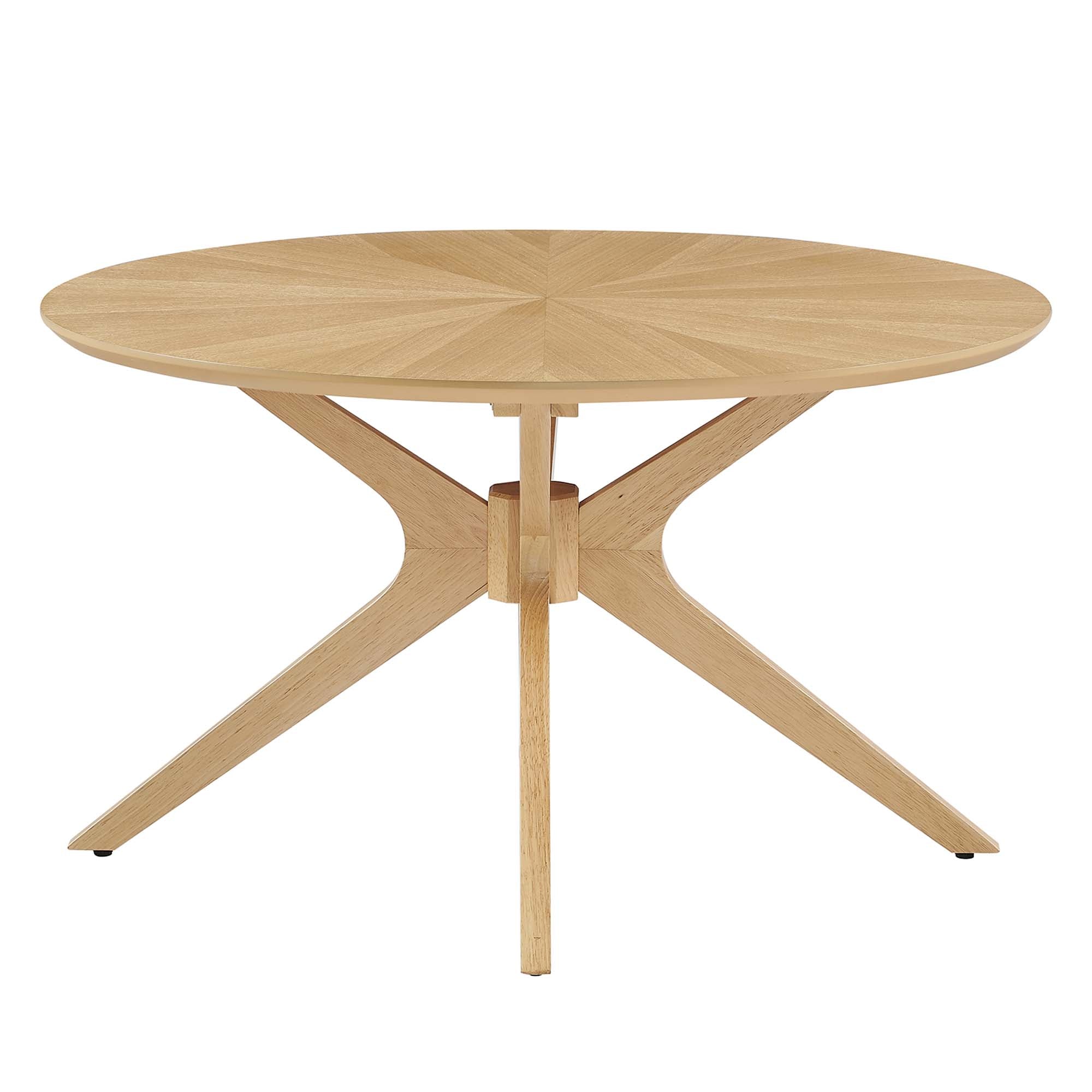 Crossroads Round Wood Coffee Table, Oak